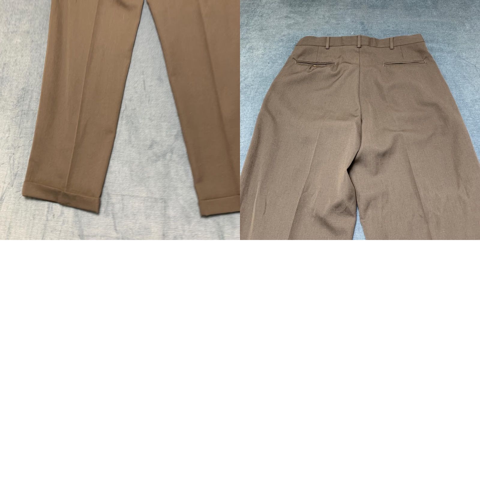 Vintage VINTAGE City Streets Dress Pants 34x35 Brown Pleated Front Cuffed Hem Career Formal Size US 34 / EU 50 - 9 Thumbnail