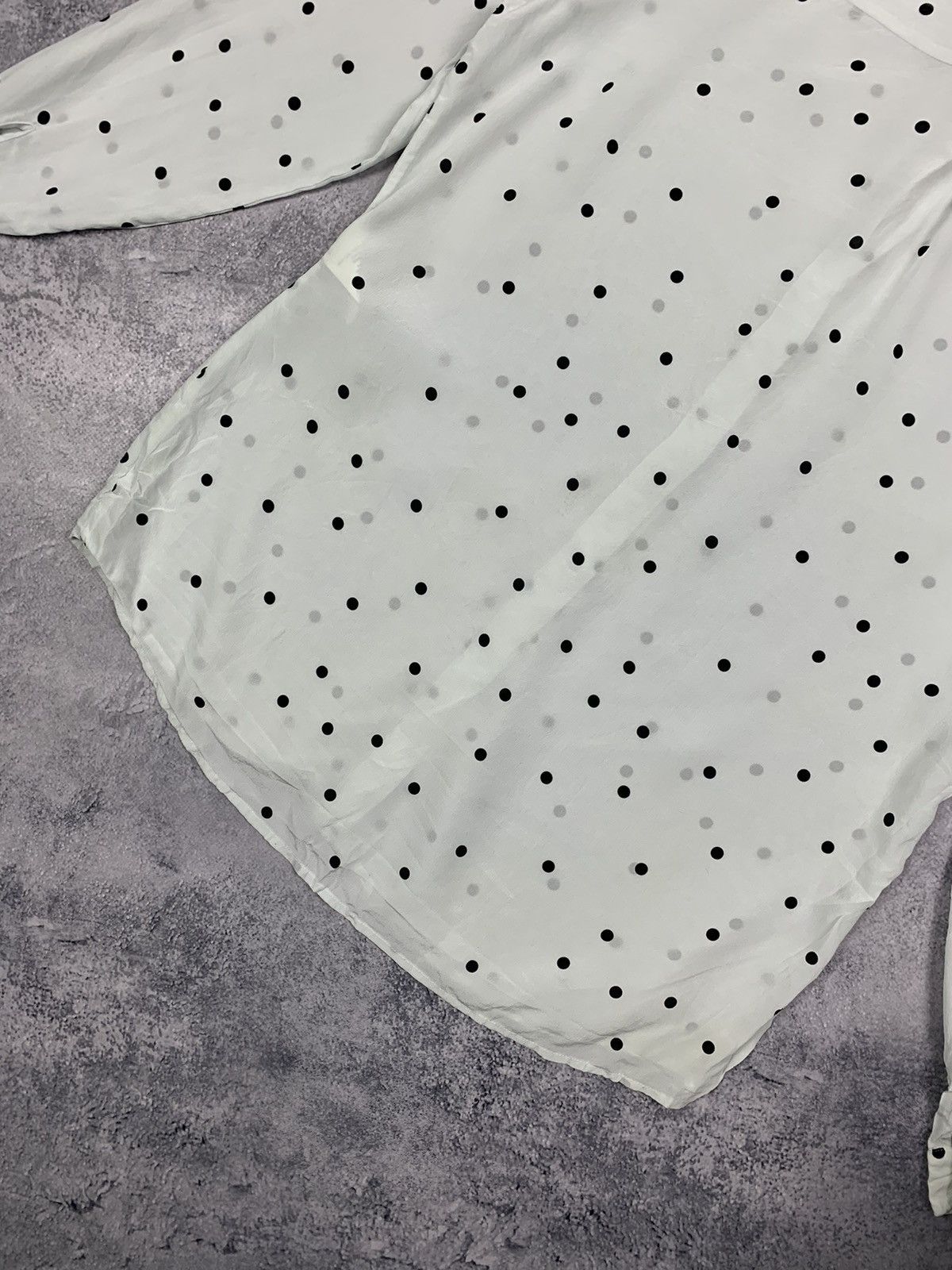 Sezane Sesane Polka Dot Silk Ladies Blouse Shirt Button-Up White Size S / US 4 / IT 40 - 17 Thumbnail