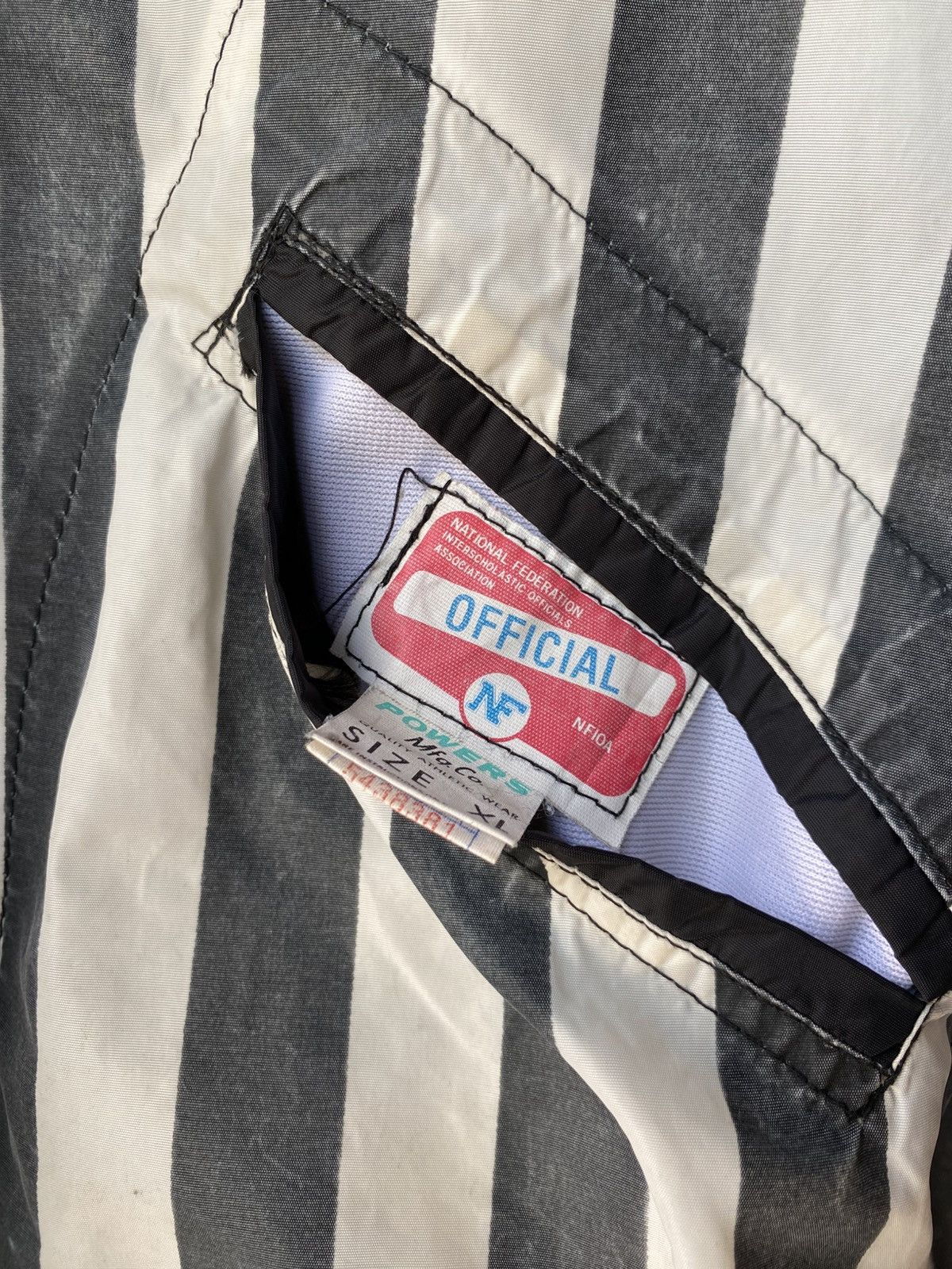 Vintage NFIOA Black and White Striped Bomber Jacket. Size US XL / EU 56 / 4 - 9 Thumbnail