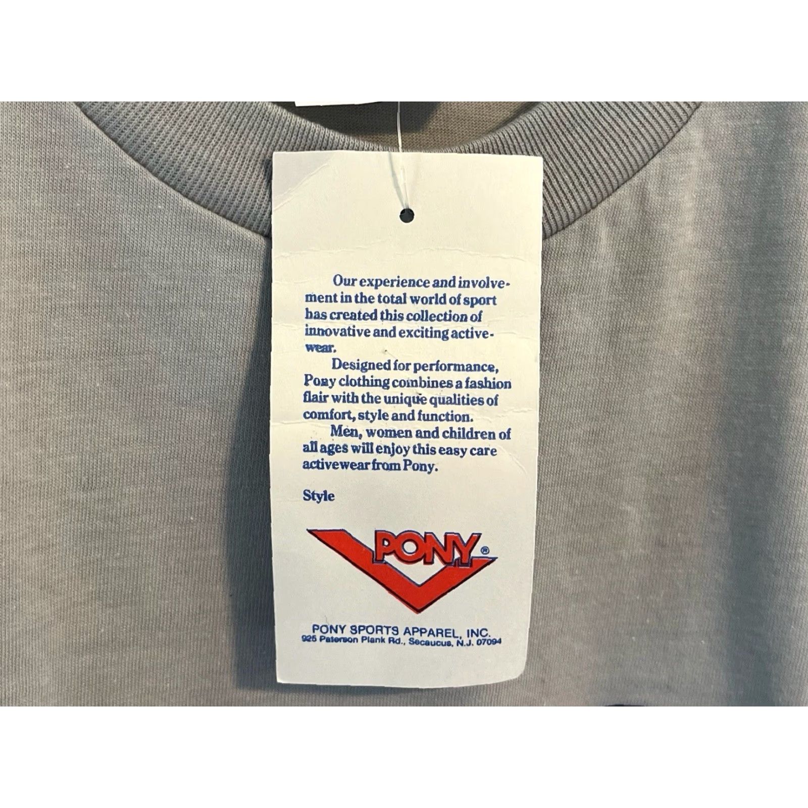 PONY VINTAGE PONY T-SHIRT Mens Small Gray 90s Made in USA Deadstock NWT Size US S / EU 44-46 / 1 - 3 Thumbnail