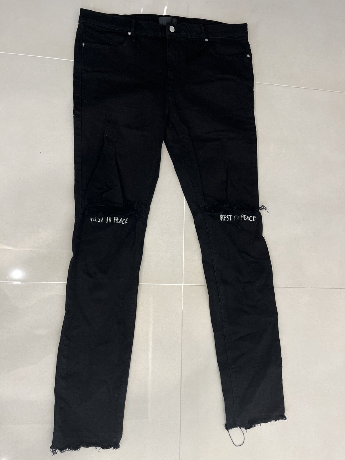Rta Rta rest in peace black denim Size US 38 / EU 54 - 1 Thumbnail