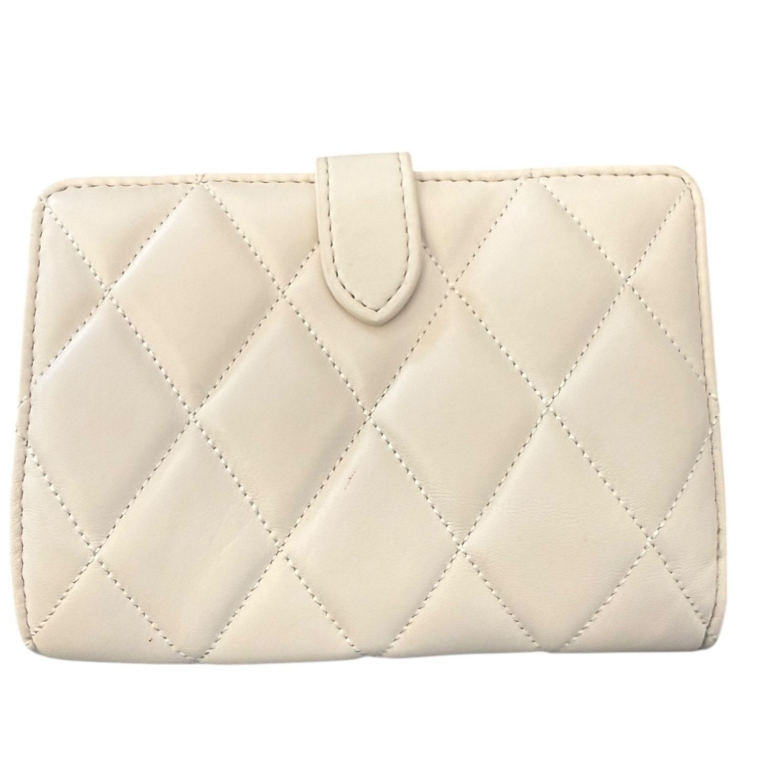 Kate Spade Off White Carey Quilted Bifold Snap Wallet