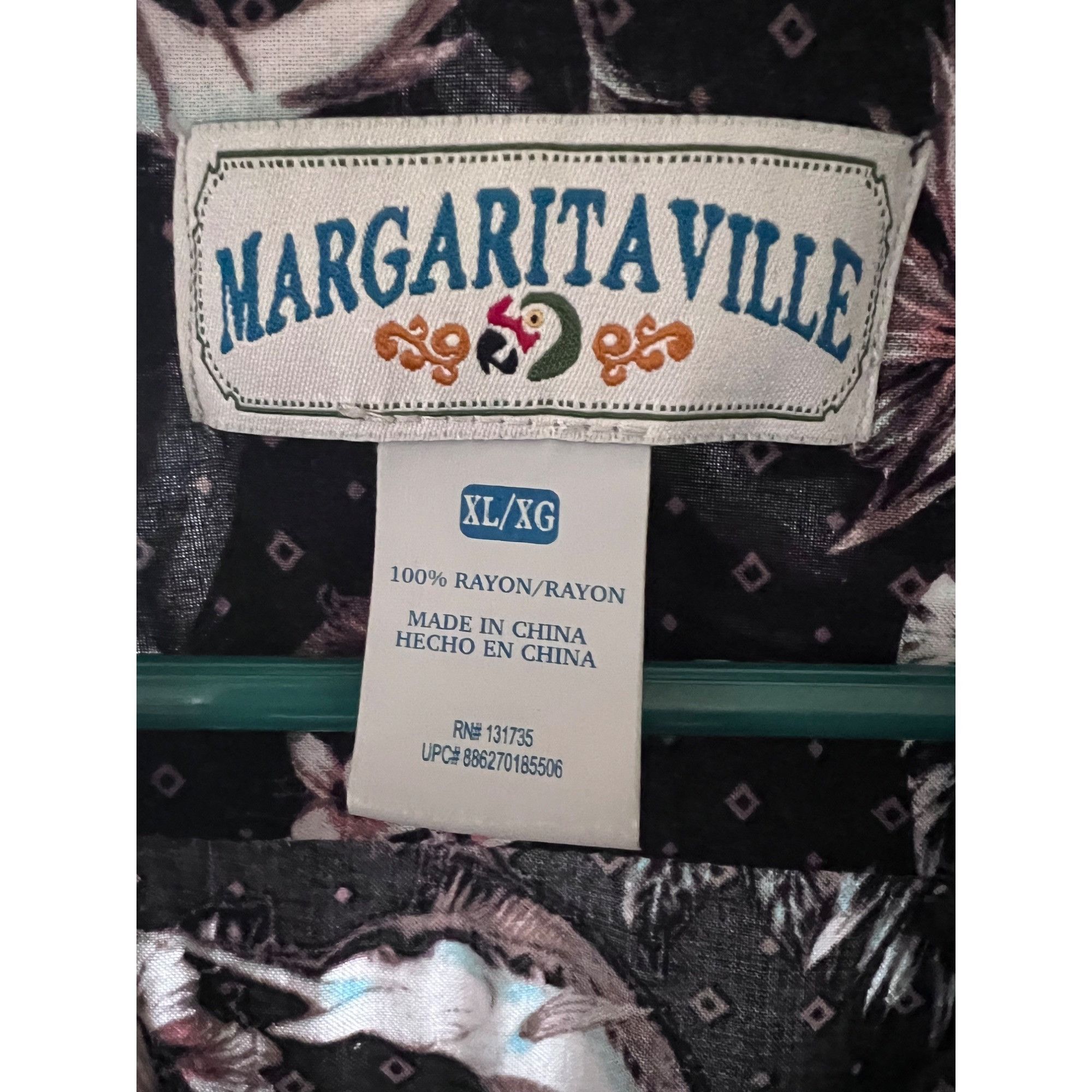Vintage Jimmy Buffett Margaritaville Mens Vintage Black Floral Hawai Size US XL / EU 56 / 4 - 8 Thumbnail