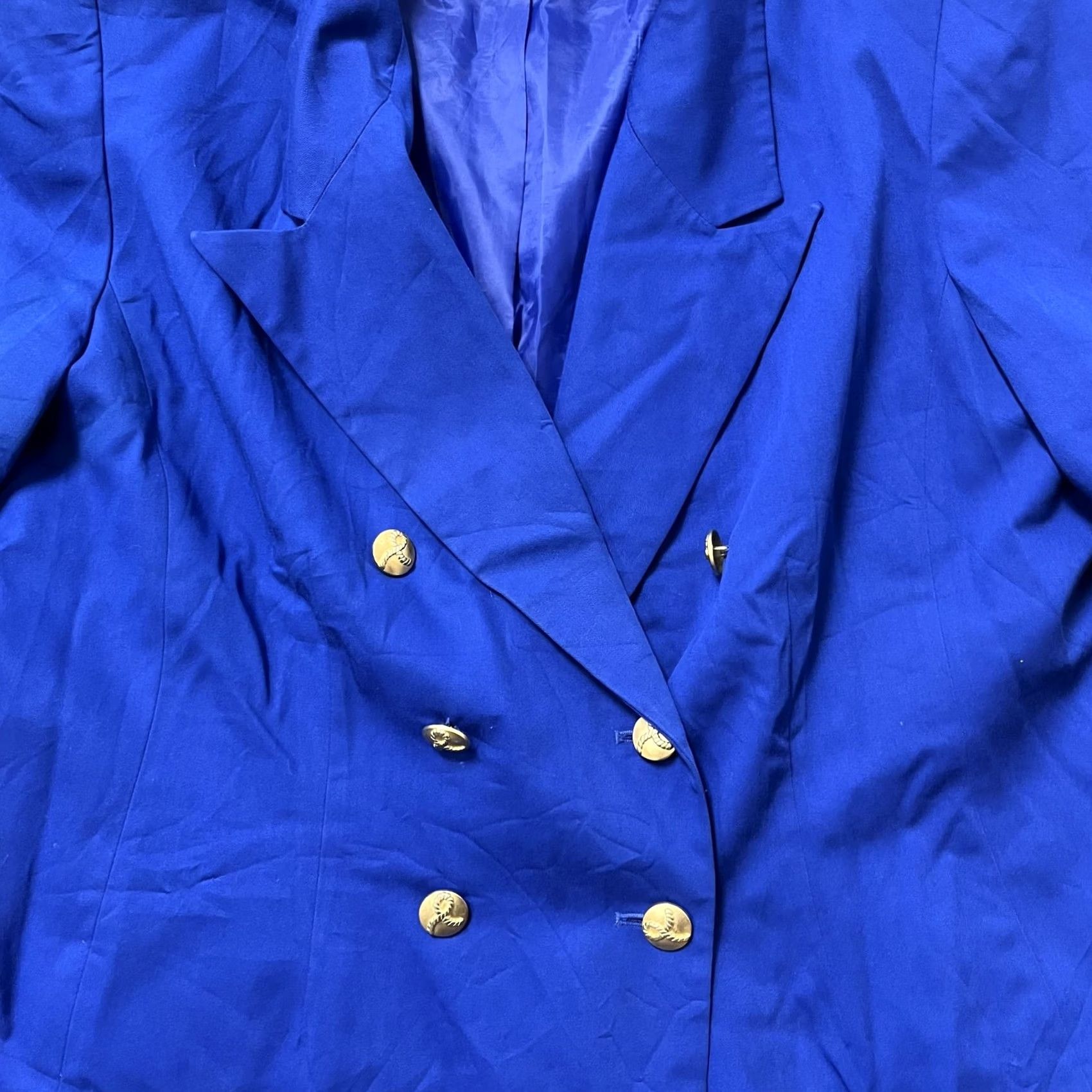 Pendleton Pendleton Blazer Womens 18W Blue Viscose Short Sleeve Double Breasted Jacket Size 40" / US 18 - 2 Thumbnail