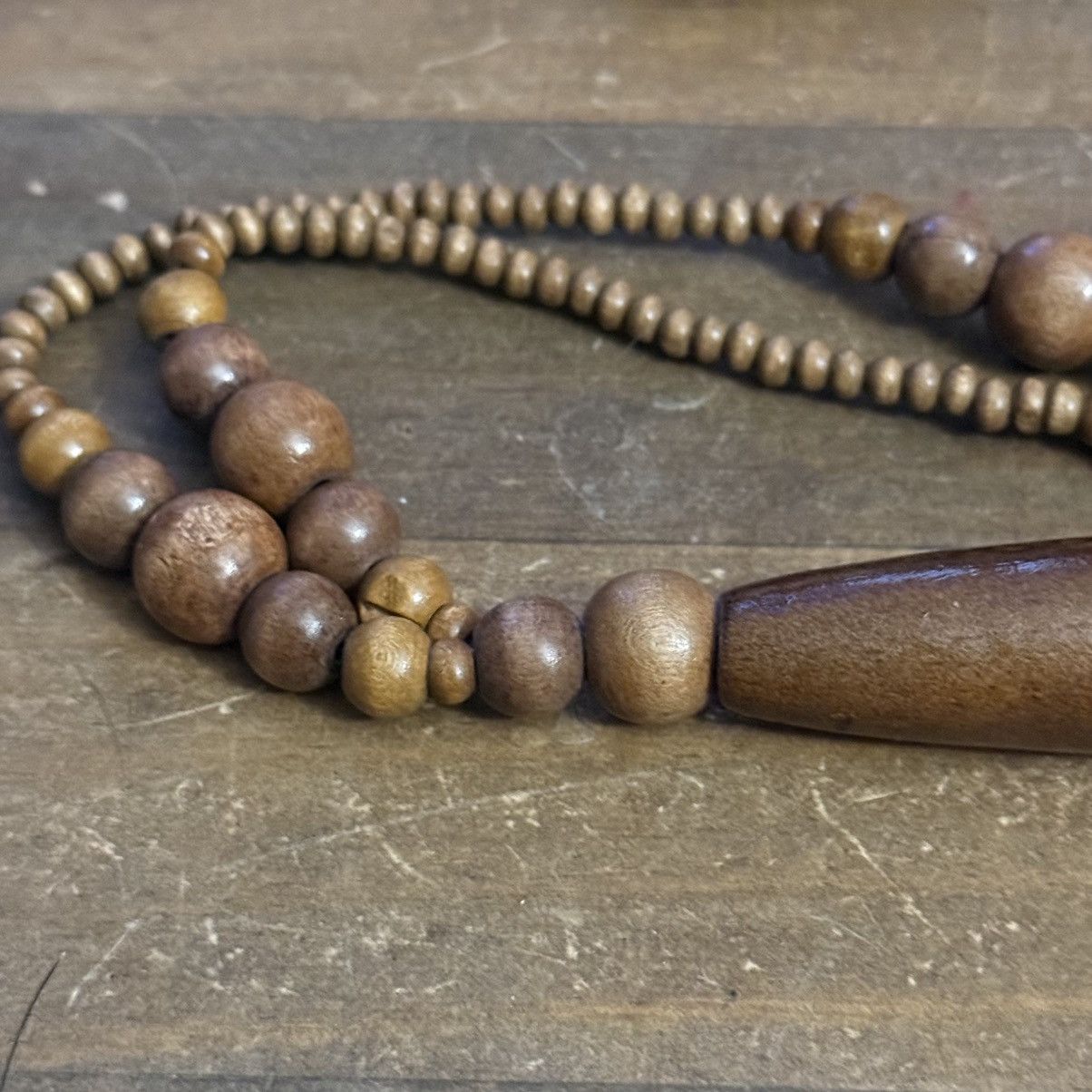 Vintage Vintage brown wooden bead tassel necklace Size ONE SIZE - 4 Thumbnail