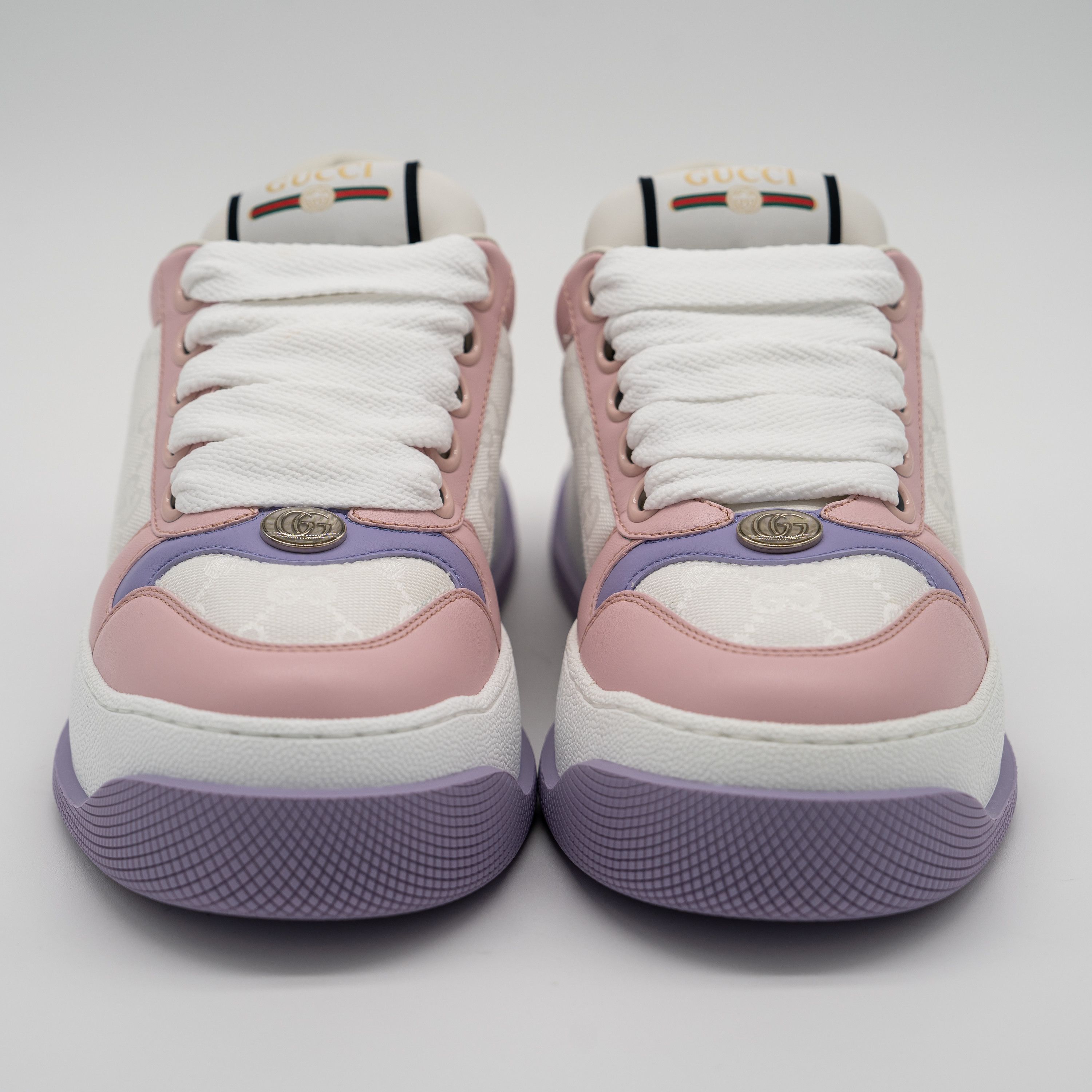 Gucci 7 US Gucci Double Screener Pink Puple Leather Sneakers GG Size US 7 / IT 37 - 2 Thumbnail