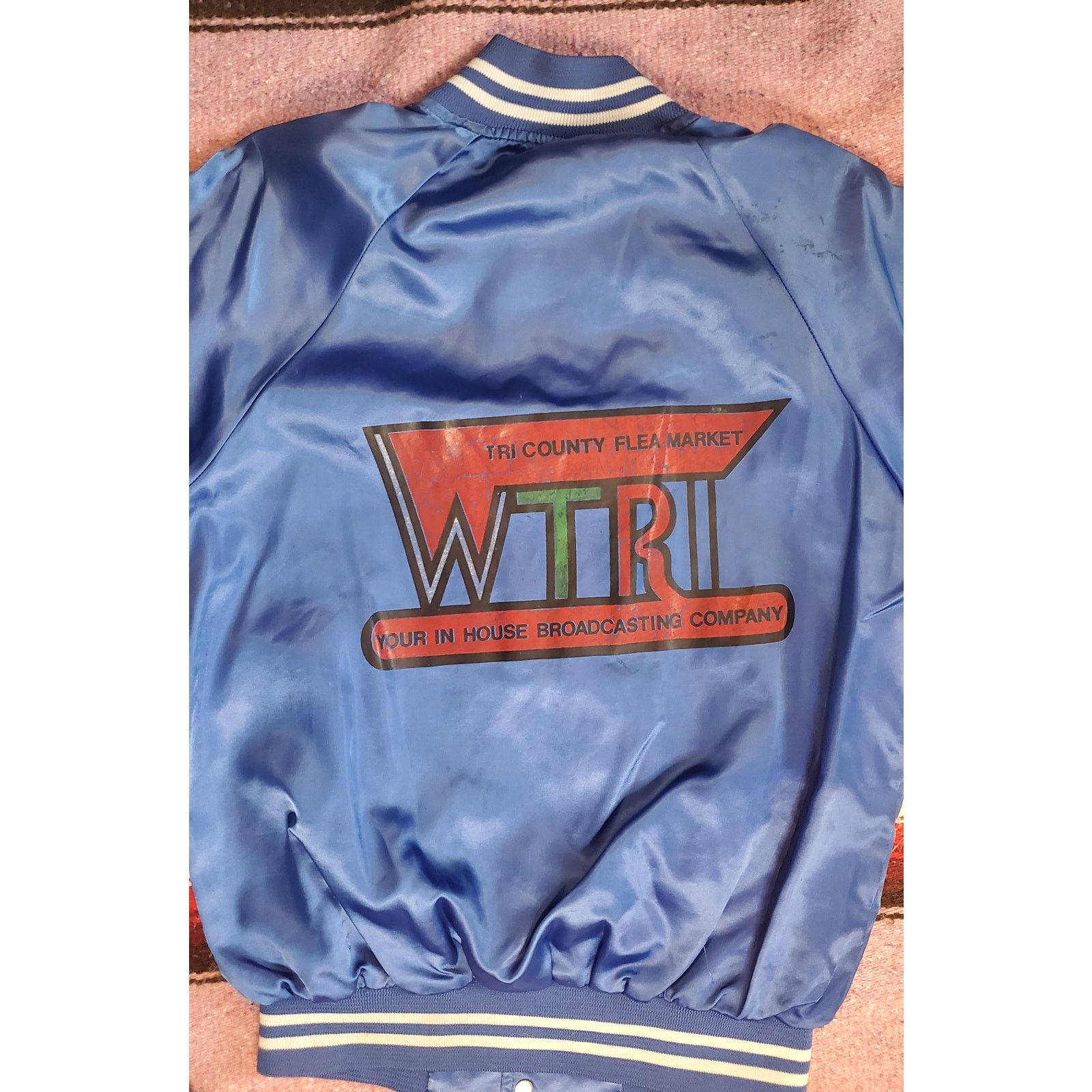 Auburn Sportswear Vintage Satin WTRI Tri County Flea Market Blue Jacket Size US S / EU 44-46 / 1 - 4 Thumbnail