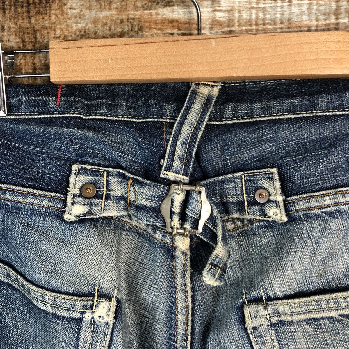 Japanese Brand D RNASlang Japan Distressed ripped buckle back Denim #A2154 Size US 30 / EU 46 - 22 Thumbnail