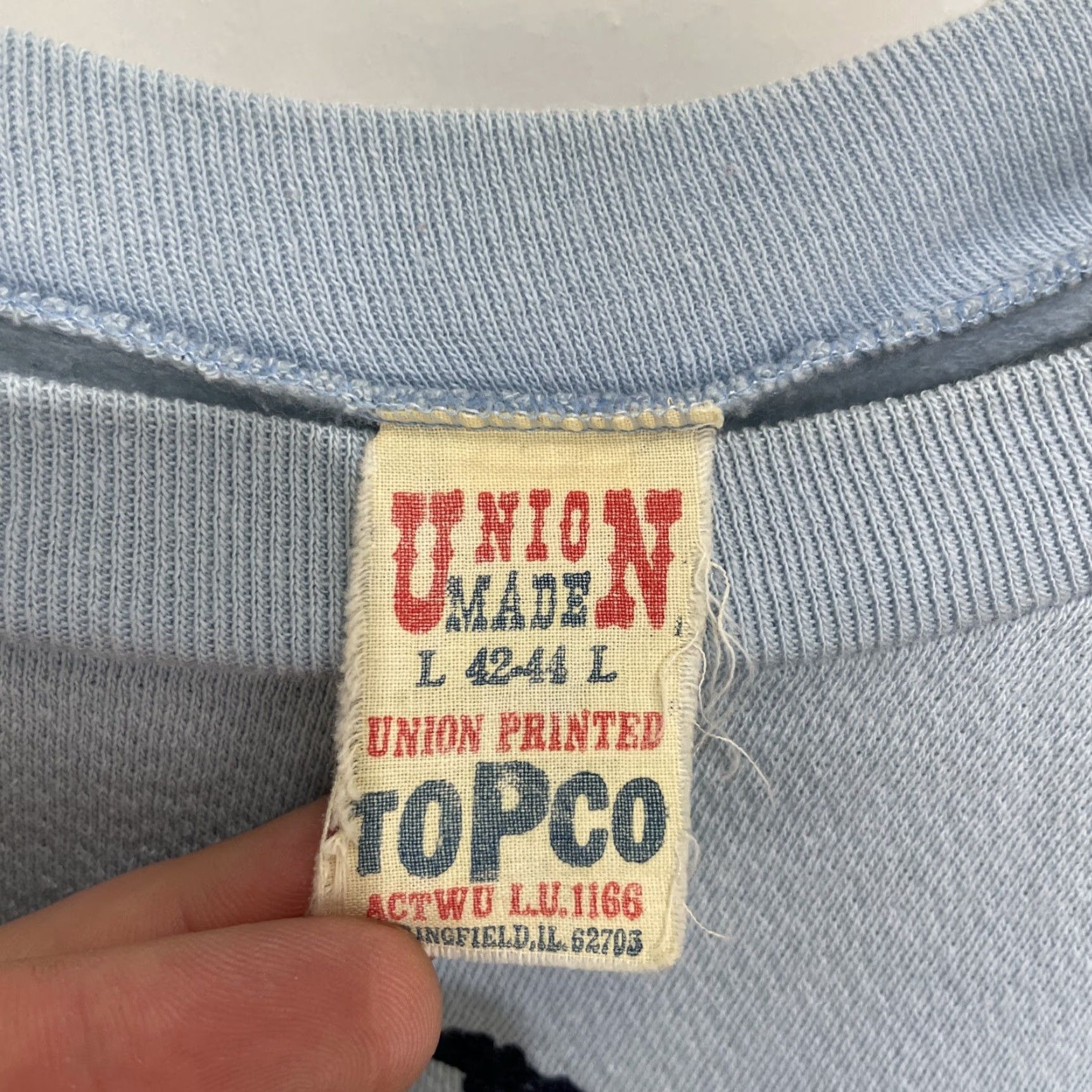 Vintage VINTAGE YANA You Are Not Alone Sweater Blue L Union Made Cotton Blend 1980s Grunge Mens Size US L / EU 52-54 / 3 - 2 Thumbnail