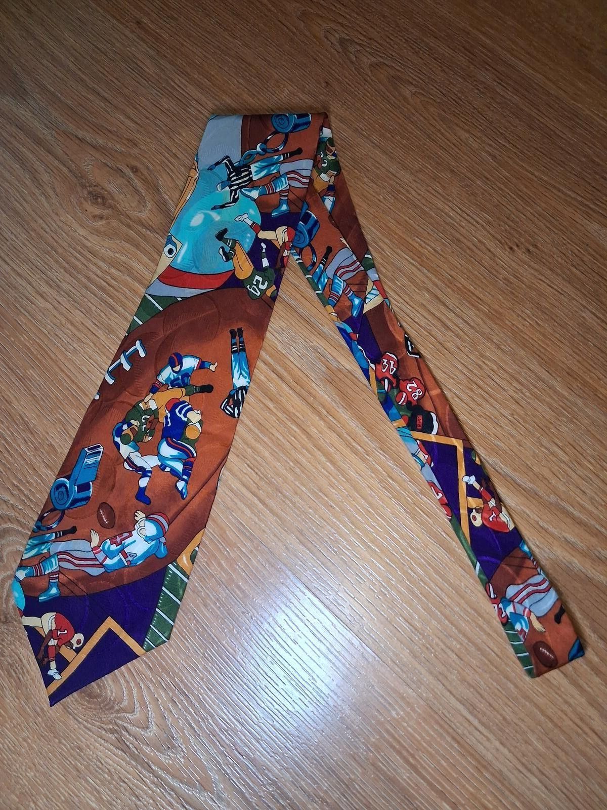 Nicole Miller VINTAGE 1991 Nicole Miller Silk Tie Handmade Korea Football Size ONE SIZE - 4 Thumbnail
