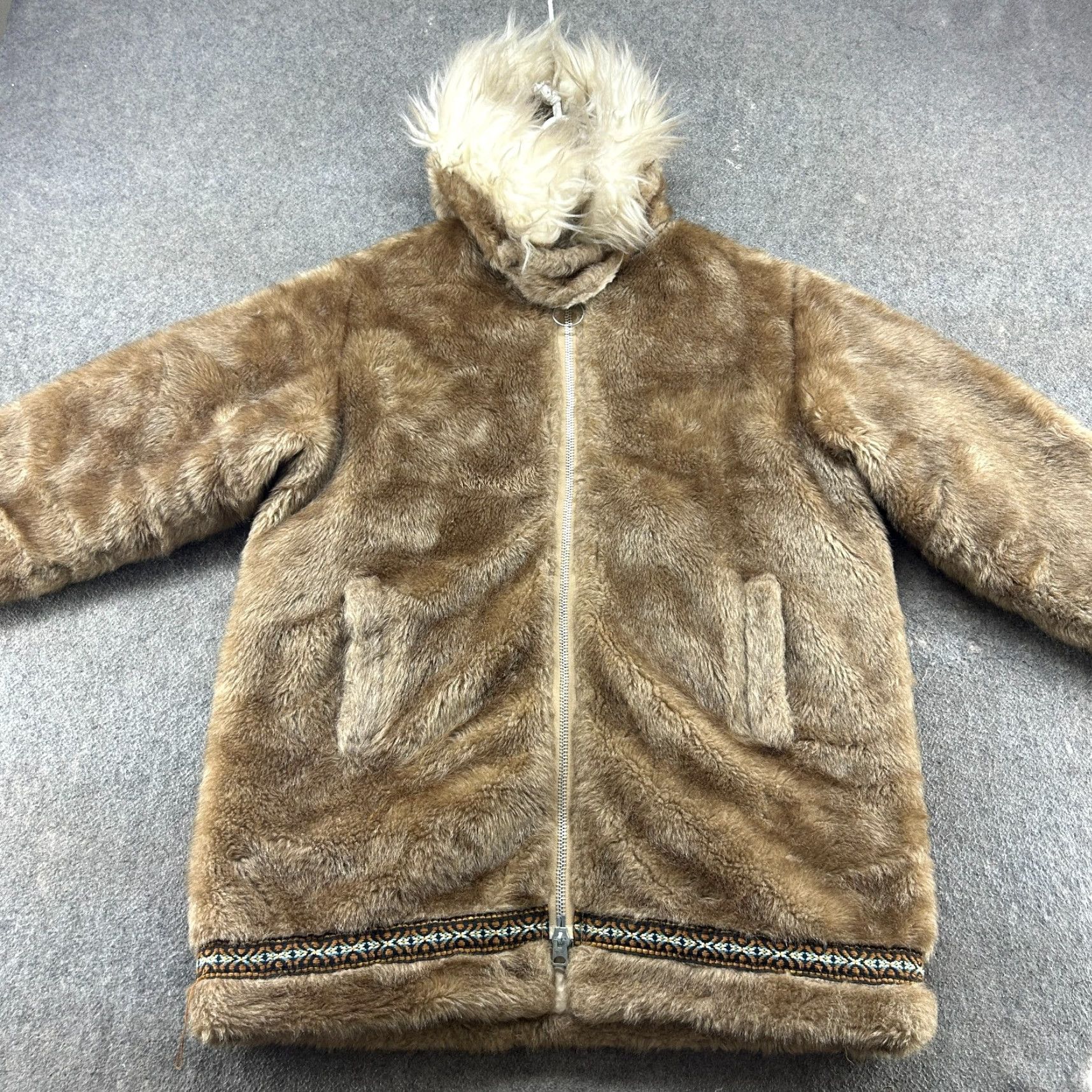 Vintage VINTAGE Stearns Coat Men XL Brown Faux Fur Jacket Goose Down Deep Pile Mink 70s Size US XL / EU 56 / 4 - 3 Thumbnail