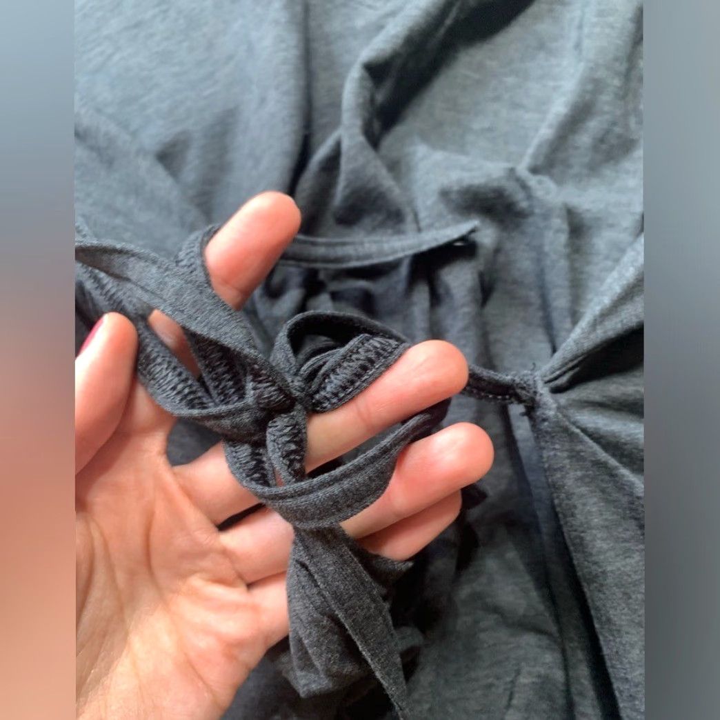 Lululemon Lululemon Front Tie Tee Women's S Black Casual Shirt Size ONE SIZE - 2 Thumbnail