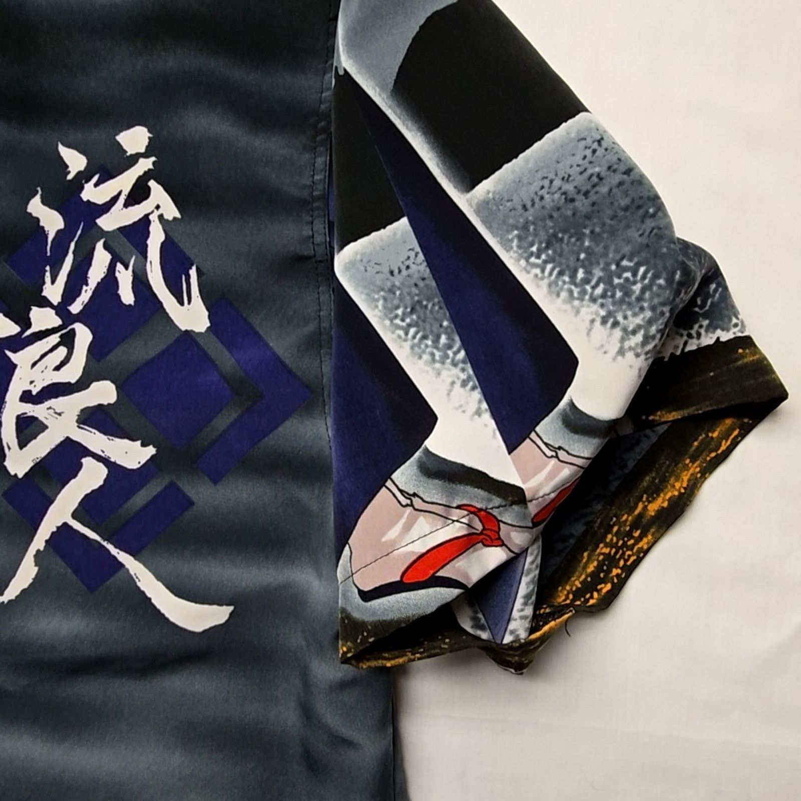 Other Anime Samurai Graphic AOP Shirt MT-2 Gray Mens XL Button-Up Size US XL / EU 56 / 4 - 4 Thumbnail