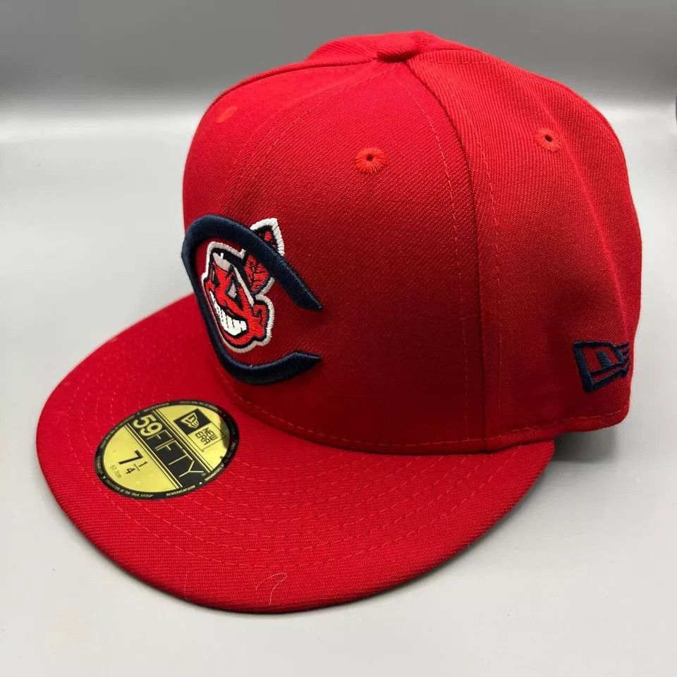 New Era Cleveland Indians Guardians Hat Men 7 1/4 Red Fitted New Size ONE SIZE - 3 Thumbnail