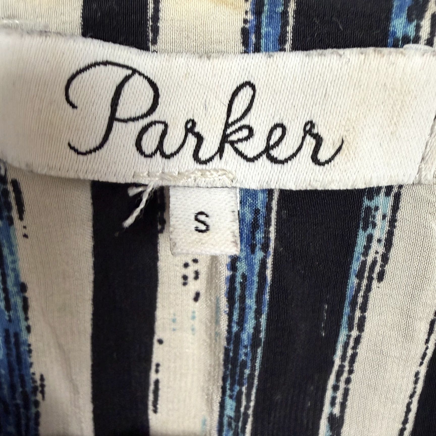 Parker Parker Sundress Women's Short Silk Striped Multicolor Boho V-Neck Sleeveless S Lightweight Beach Casual Summer Dress Size S / US 4 / IT 40 - 4 Thumbnail