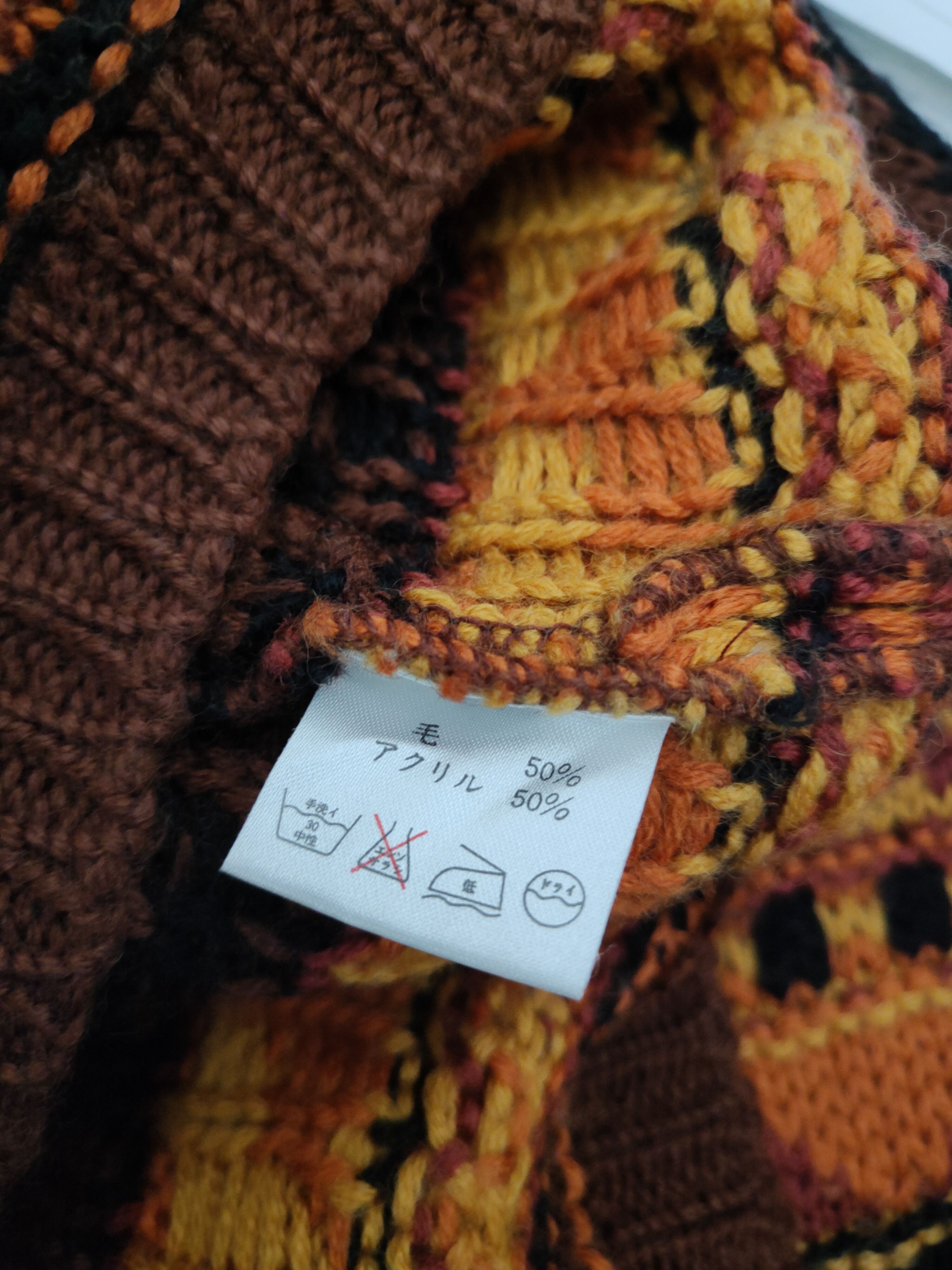 Japanese Brand Together! Brown Orange Knitwear Sweaters #W1540 Size US M / EU 48-50 / 2 - 10 Thumbnail