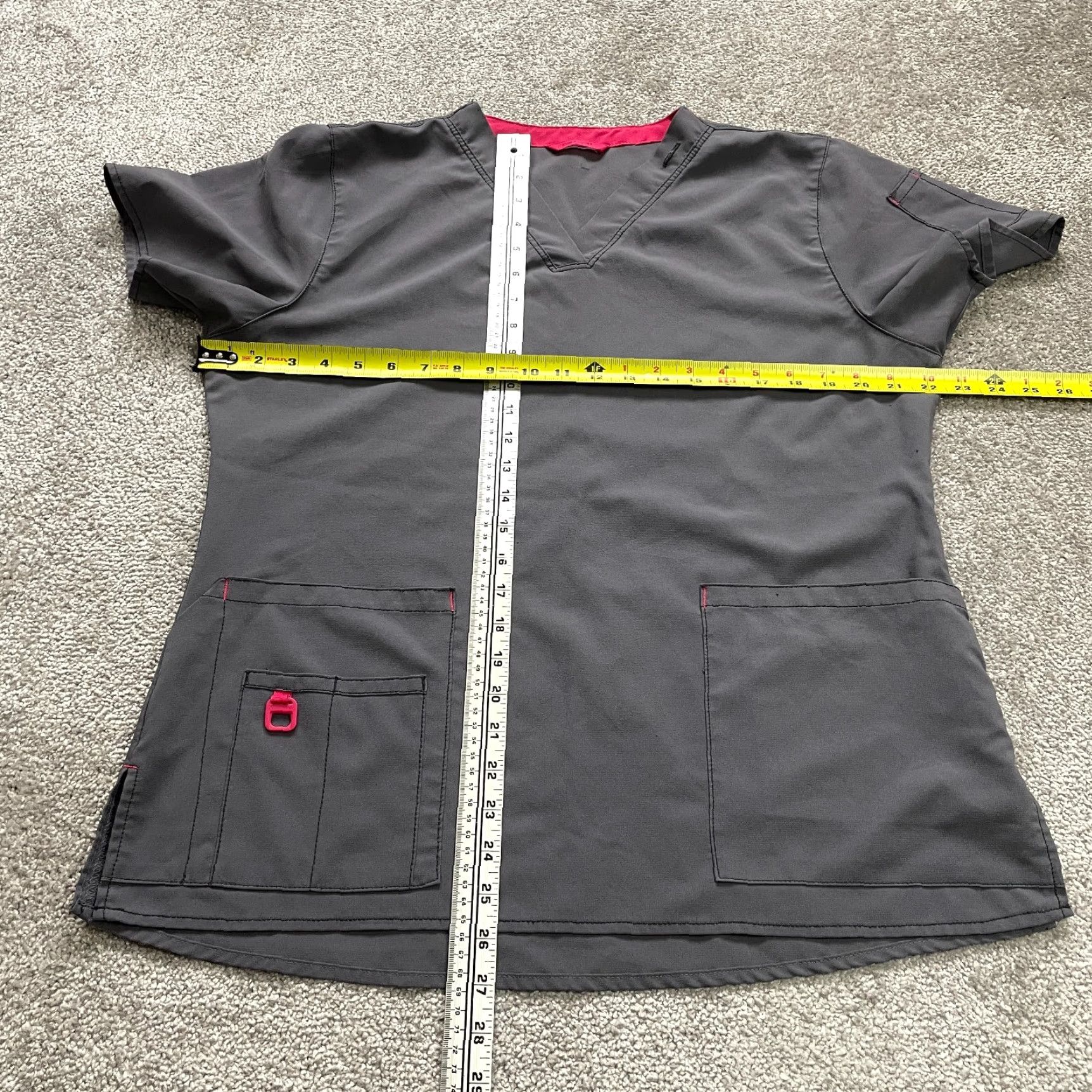 Carhartt Carhartt Force Top Scrub Unisex Adult Large Gray V-Neck Medical Uniform Workwear Size US L / EU 52-54 / 3 - 6 Thumbnail
