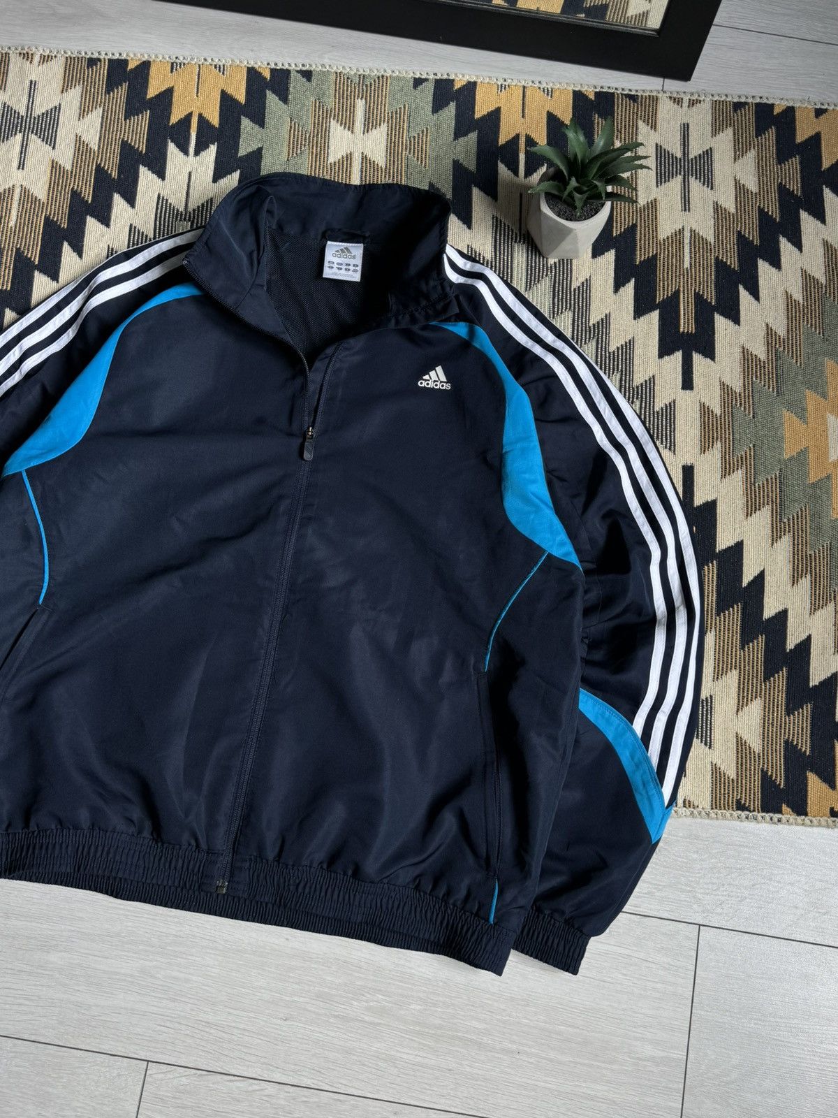 Adidas Vintage Adidas Nylon 3Stripes Track Jacket Size US L / EU 52-54 / 3 - 3 Thumbnail