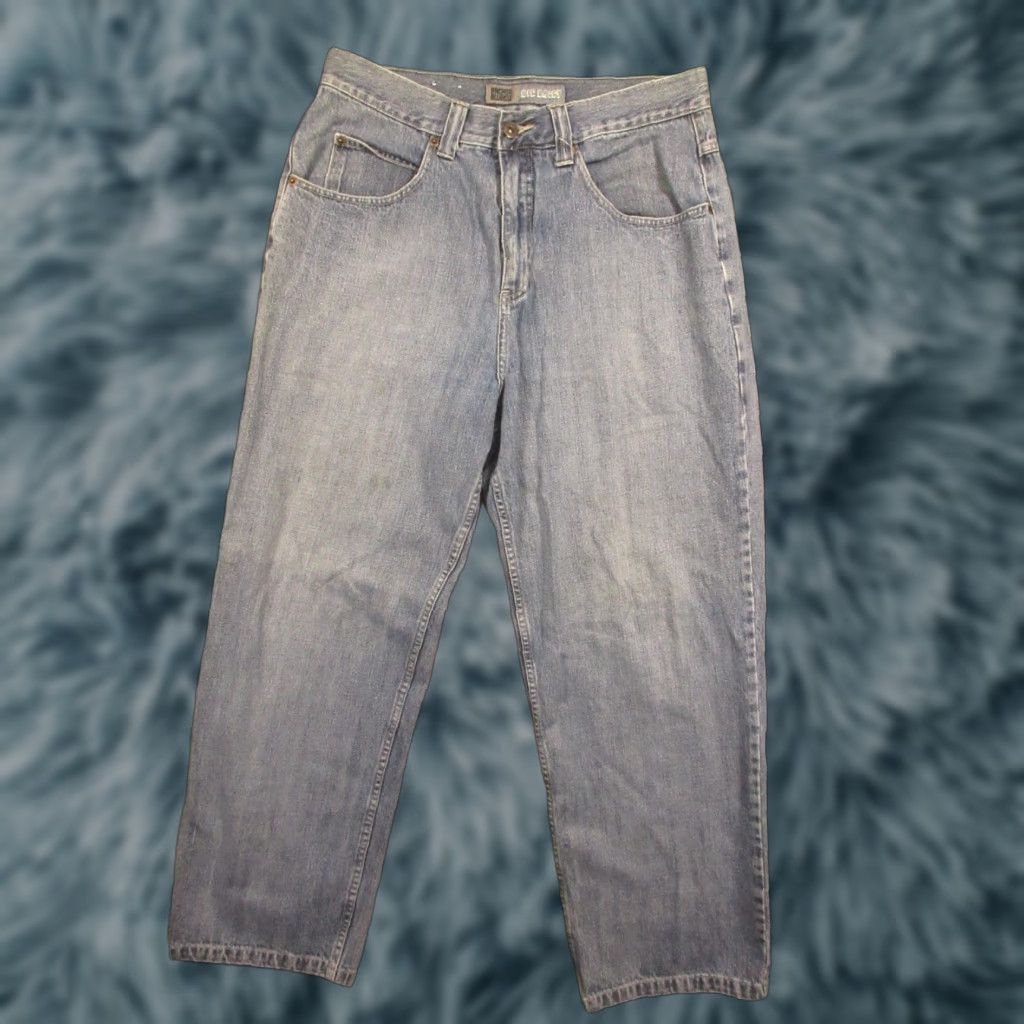 Anchor Blue VINTAGE Anchor Blue Jeans 33X30 Light Denim 5-Pocket Relaxed Straight Baggy Zipper Button Closure Mens 90s Grunge Baggy Jeans Size US 33 - 1 Thumbnail