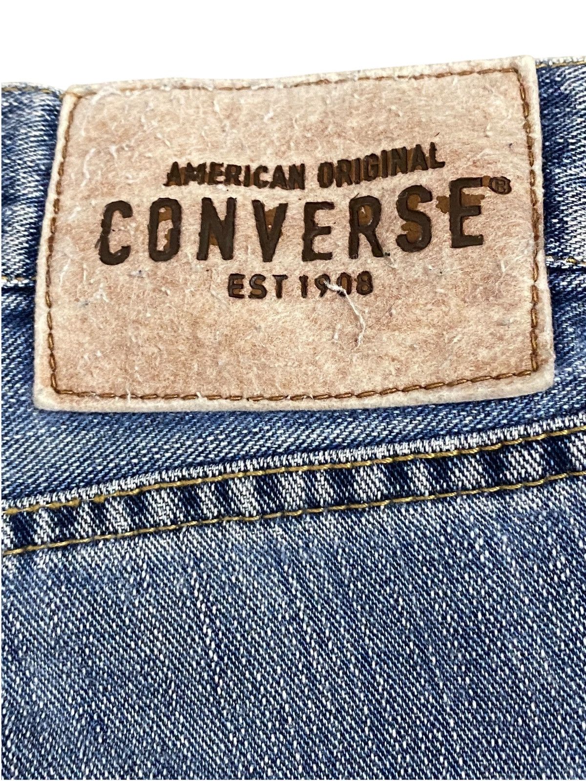 Converse Vintage Converse Est 1908s Faded Distressed Short Jeans Size US 35 - 4 Thumbnail