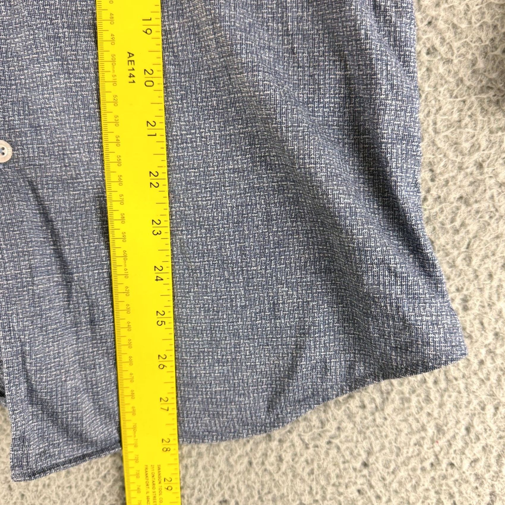 Canali Canali Button-Up Shirt Mens M Blue Geometric Pattern Long Sleeve Made in Italy Size US M / EU 48-50 / 2 - 6 Thumbnail