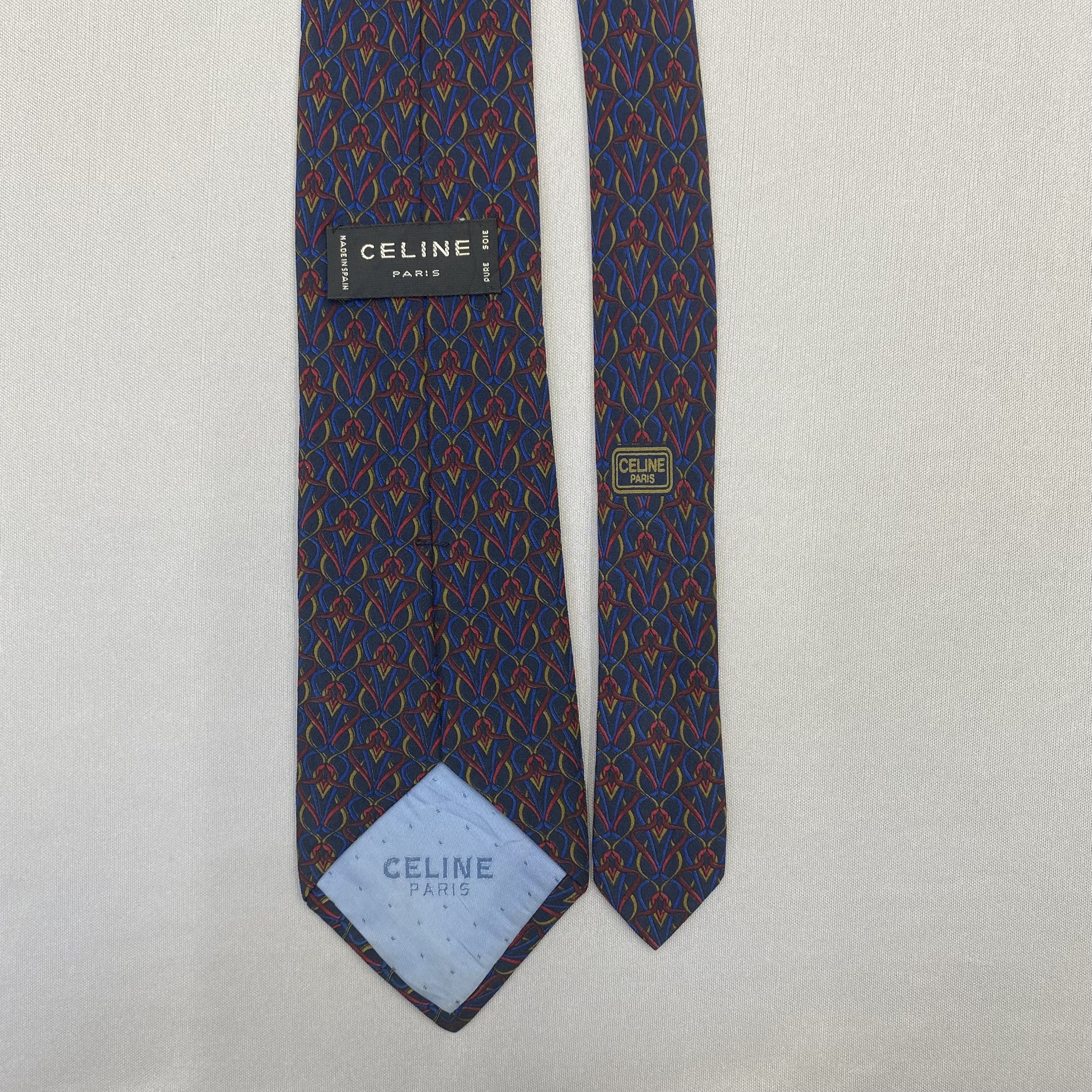 Celine Vintage Celine SILK Necktie Cravate Pure Silk Neck Tie Size ONE SIZE - 6 Thumbnail