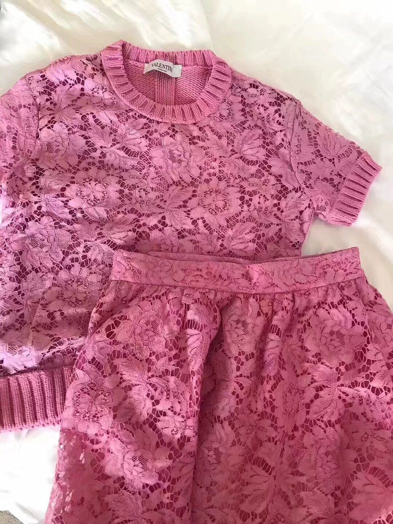 Valentino Valentino Pink lace set Size S / US 4 / IT 40 - 2 Thumbnail