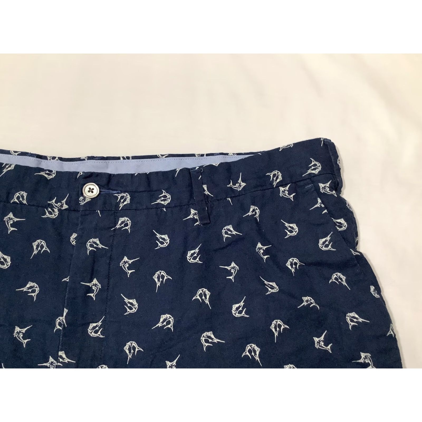 Polo Ralph Lauren Polo Ralph Lauren Shorts Mens 40 Navy Marlin Print Linen Chino 9in Flat Front Size US L / EU 52-54 / 3 - 2 Thumbnail