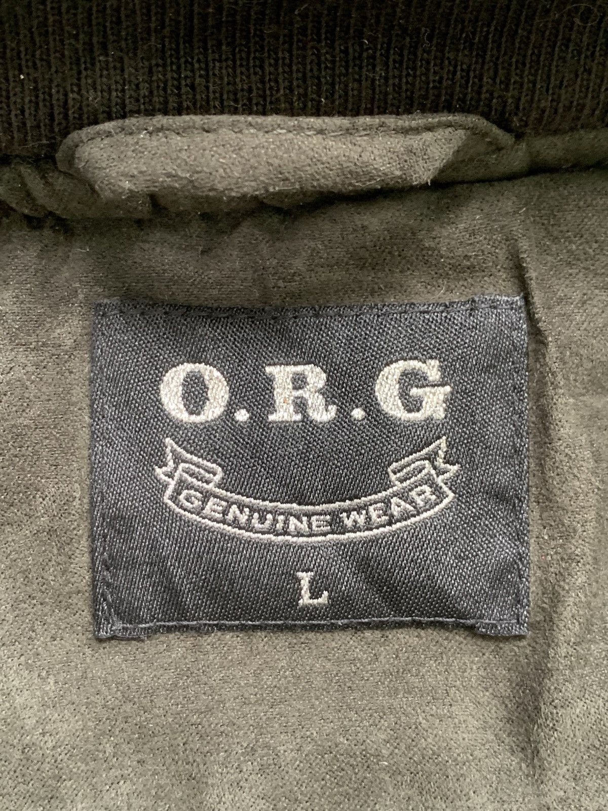Japanese Brand Rare Design Vintage O.R.G Genuine Wear Bombers Jacket Size US L / EU 52-54 / 3 - 4 Thumbnail