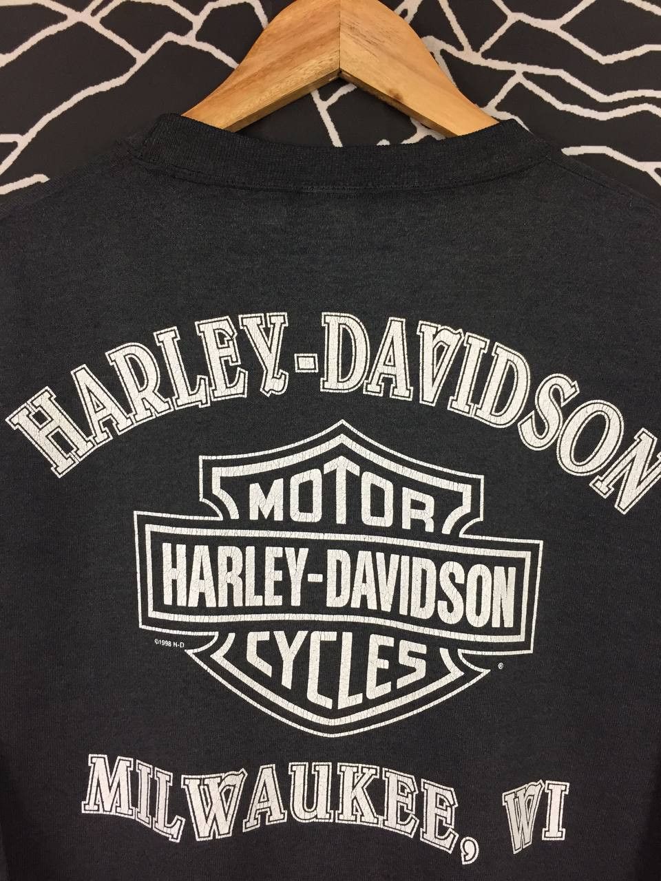 Harley Davidson Vtg 90s Harley Davidson Milwaukee Eagle Flag Sweatshirt Size US M / EU 48-50 / 2 - 6 Thumbnail