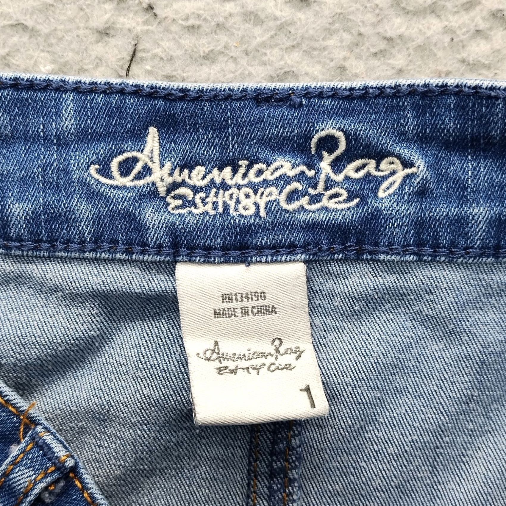 Vintage American Rag Cie Womens Skirt A-Line Denim Blue Stretch Button Front 1 Short Casual Vintage No N/A Size 25" / US 0 / IT 36 - 6 Thumbnail