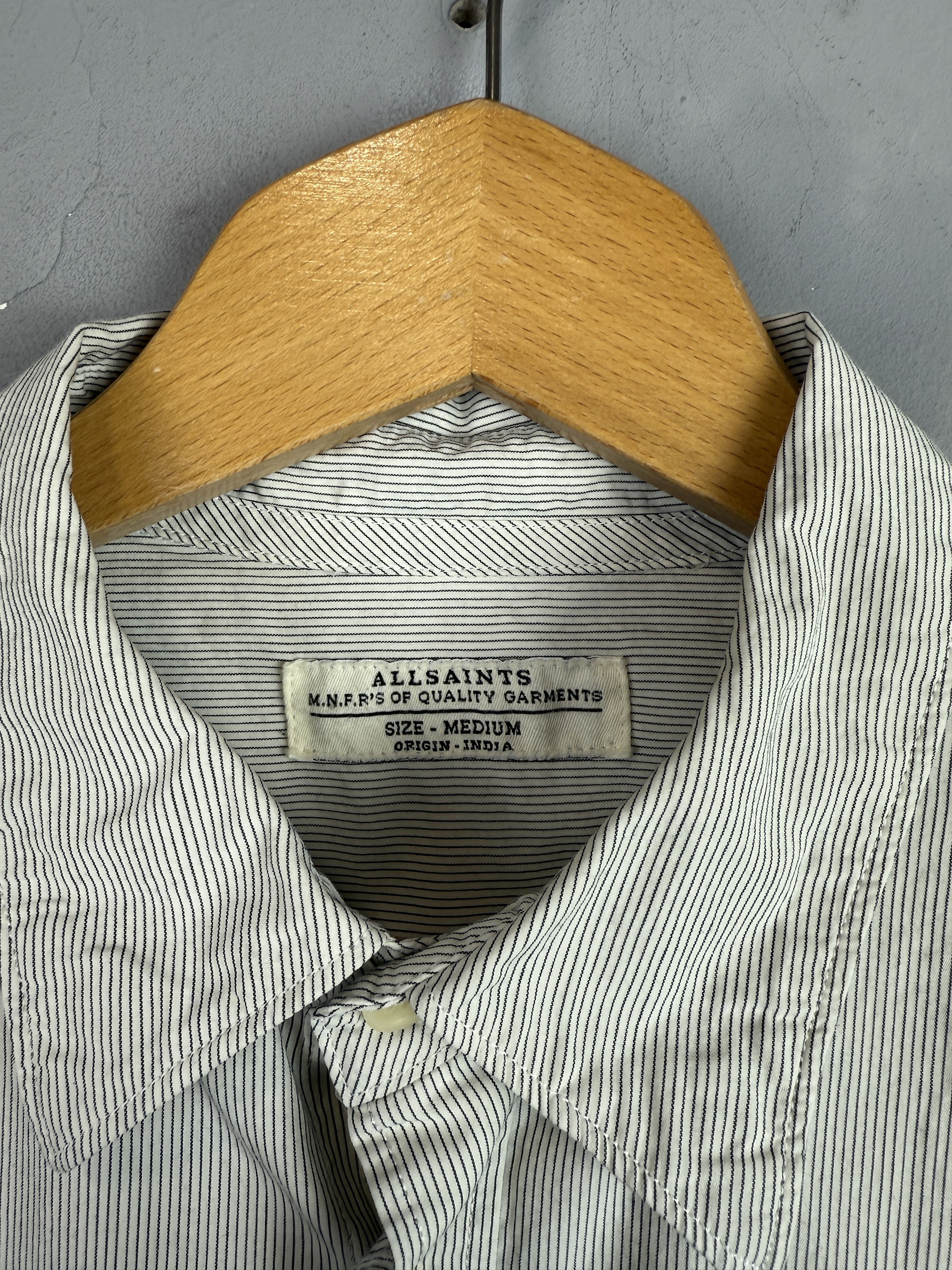 Allsaints × Flannel All Saints Shirt Pin Redondo Long Sleeve Striped Button Size US M / EU 48-50 / 2 - 3 Thumbnail