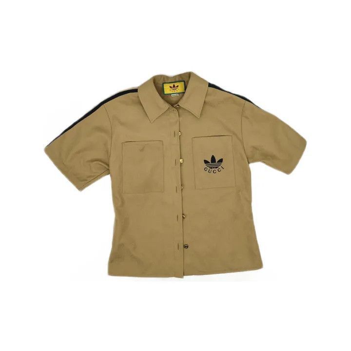 Gucci Gucci x Adidas Letter Print Short Sleeve Shirt-2507 Size M / US 6-8 / IT 42-44 - 8 Thumbnail