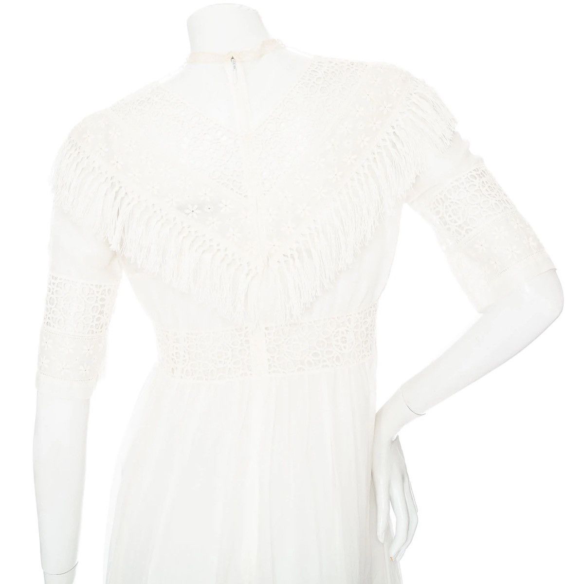 Dior Christian Dior Sleeveless Fringe Lace Eyelet Maxi Dress Size S / US 4 / IT 40 - 5 Thumbnail