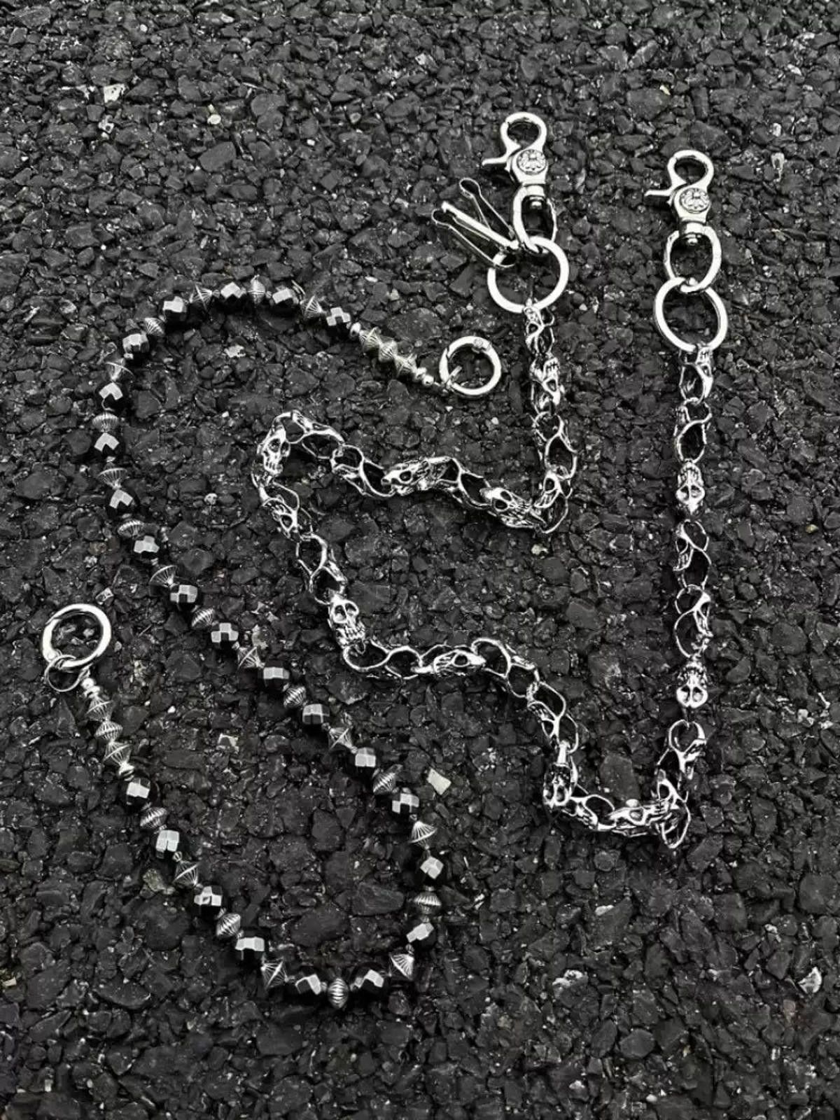 Jewelry Silver Double Chain Wallet Accessory, Men's Chain Size ONE SIZE - 5 Thumbnail