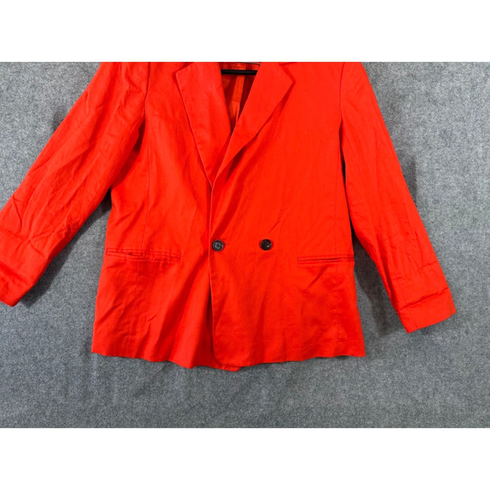 Banana Republic Banana Republic Blazer Womens 14 Petite Red Linen Blend Stretch Double Breasted Lined Jacket Size XL / US 12-14 / IT 48-50 - 4 Thumbnail