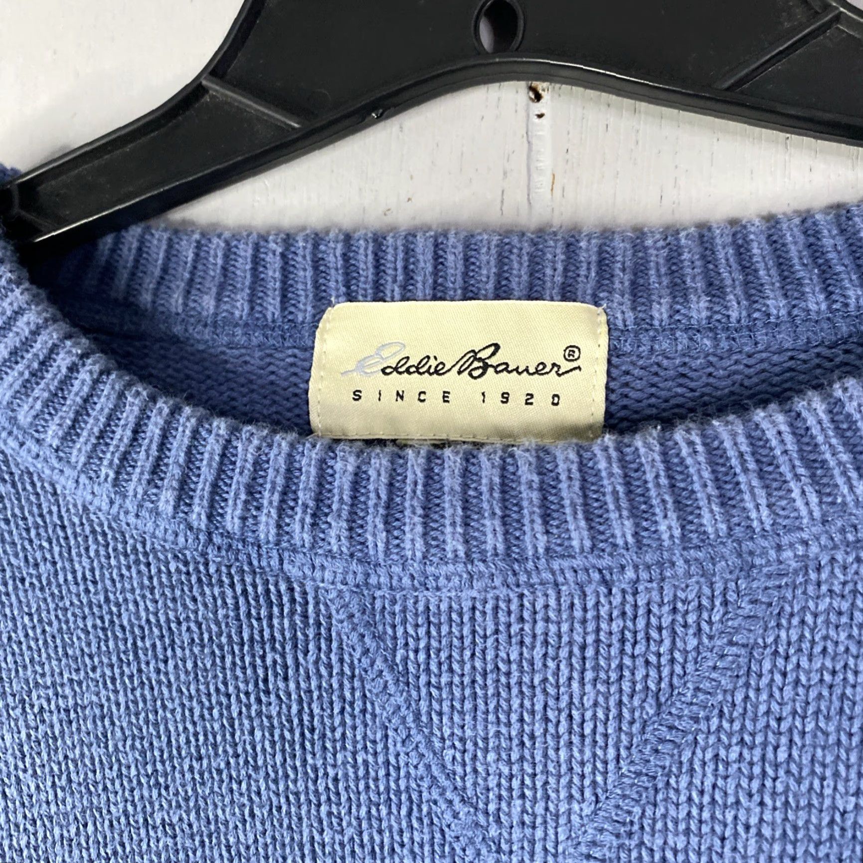 Eddie Bauer VINTAGE Eddie Bauer Fisherman Sweater Mens Medium Blue Oversized Knit pullover 24x27 90s? Size US M / EU 48-50 / 2 - 2 Thumbnail