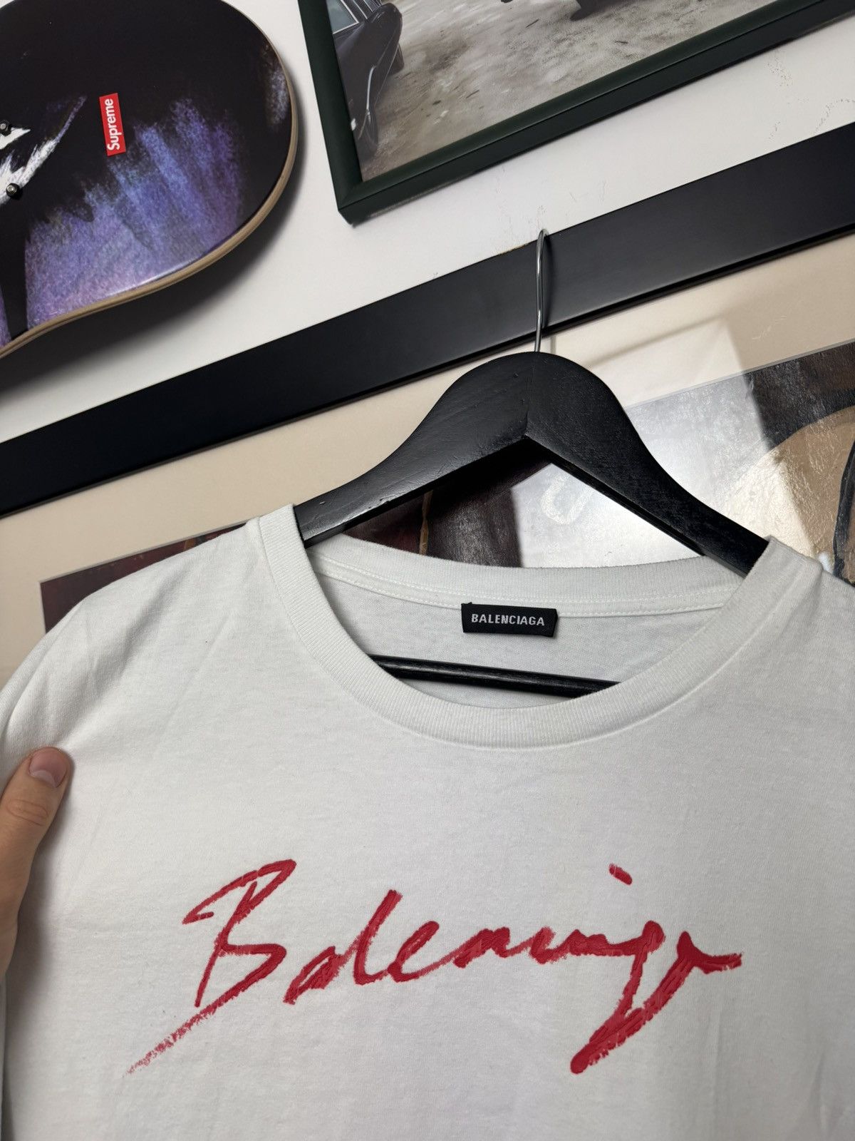 Balenciaga SS19 Balenciaga Lipstick Hand Print Logo Tee Boxy Designer Size US XL / EU 56 / 4 - 2 Thumbnail