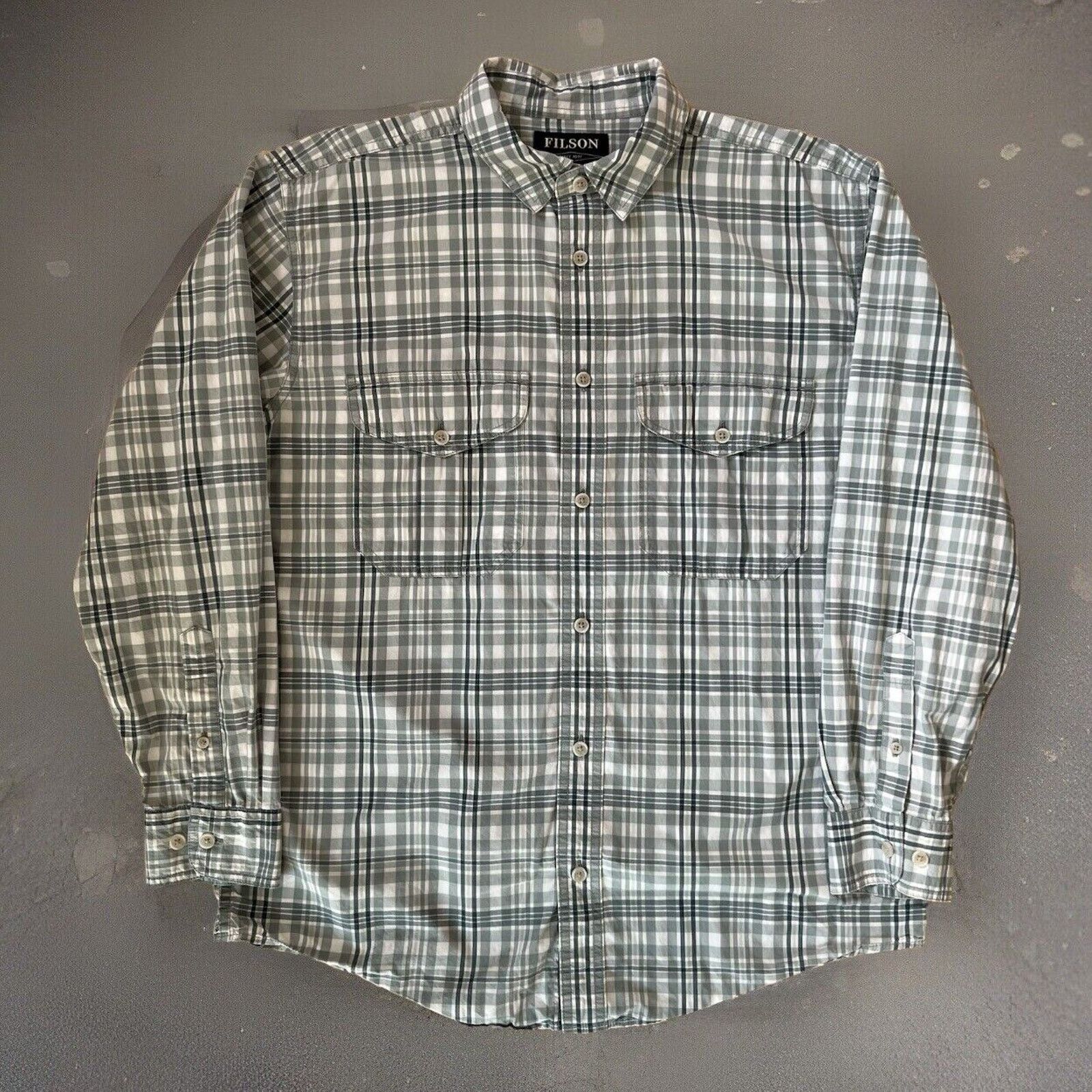 Filson Filson Lightweight Shirt M White Gray Workwear Outdoors Size US M / EU 48-50 / 2 - 1 Thumbnail
