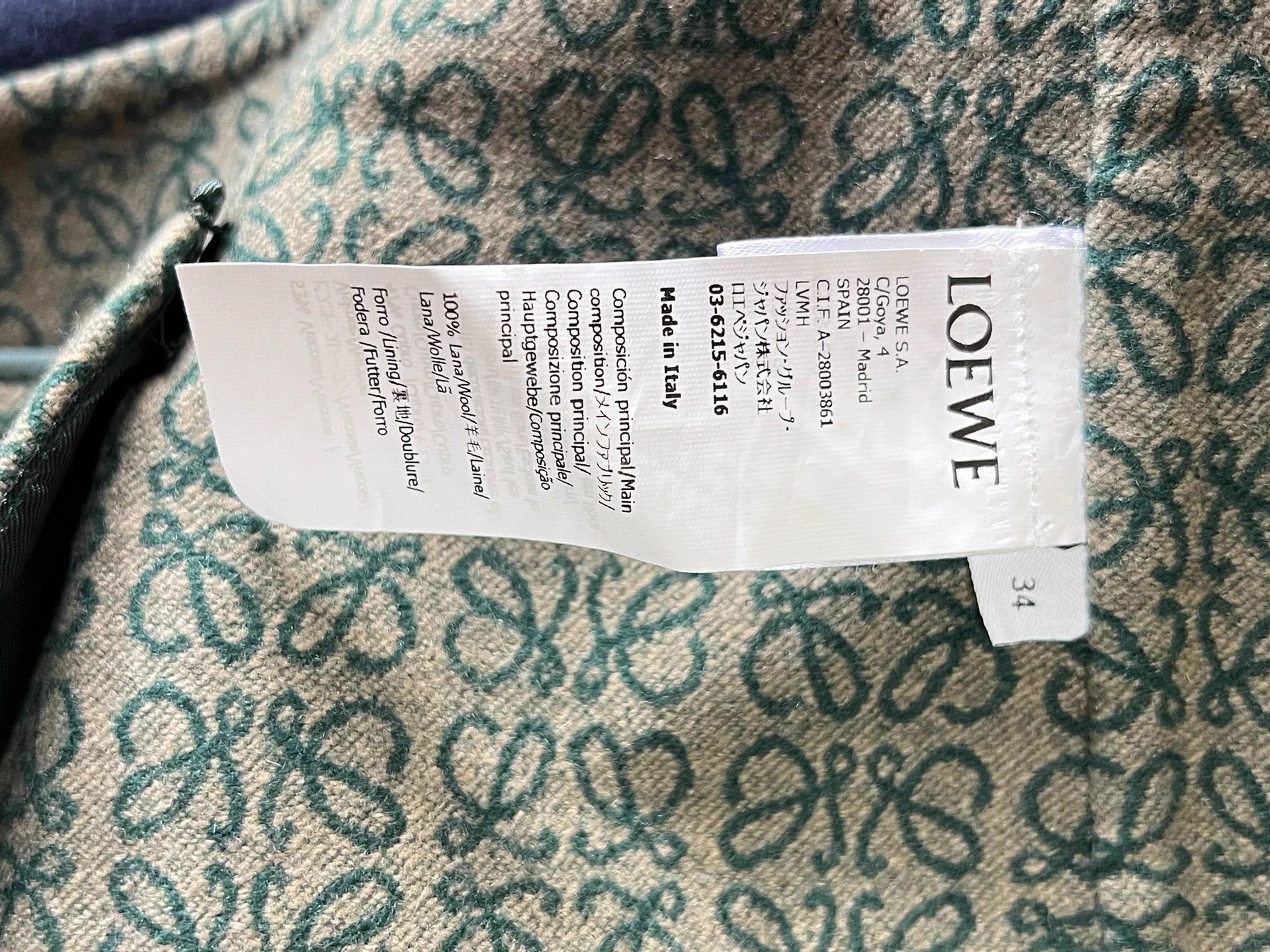 Loewe LOEWE wool short jacket logo lined 34 new w/ tags Size XS / US 0-2 / IT 36-38 - 8 Thumbnail