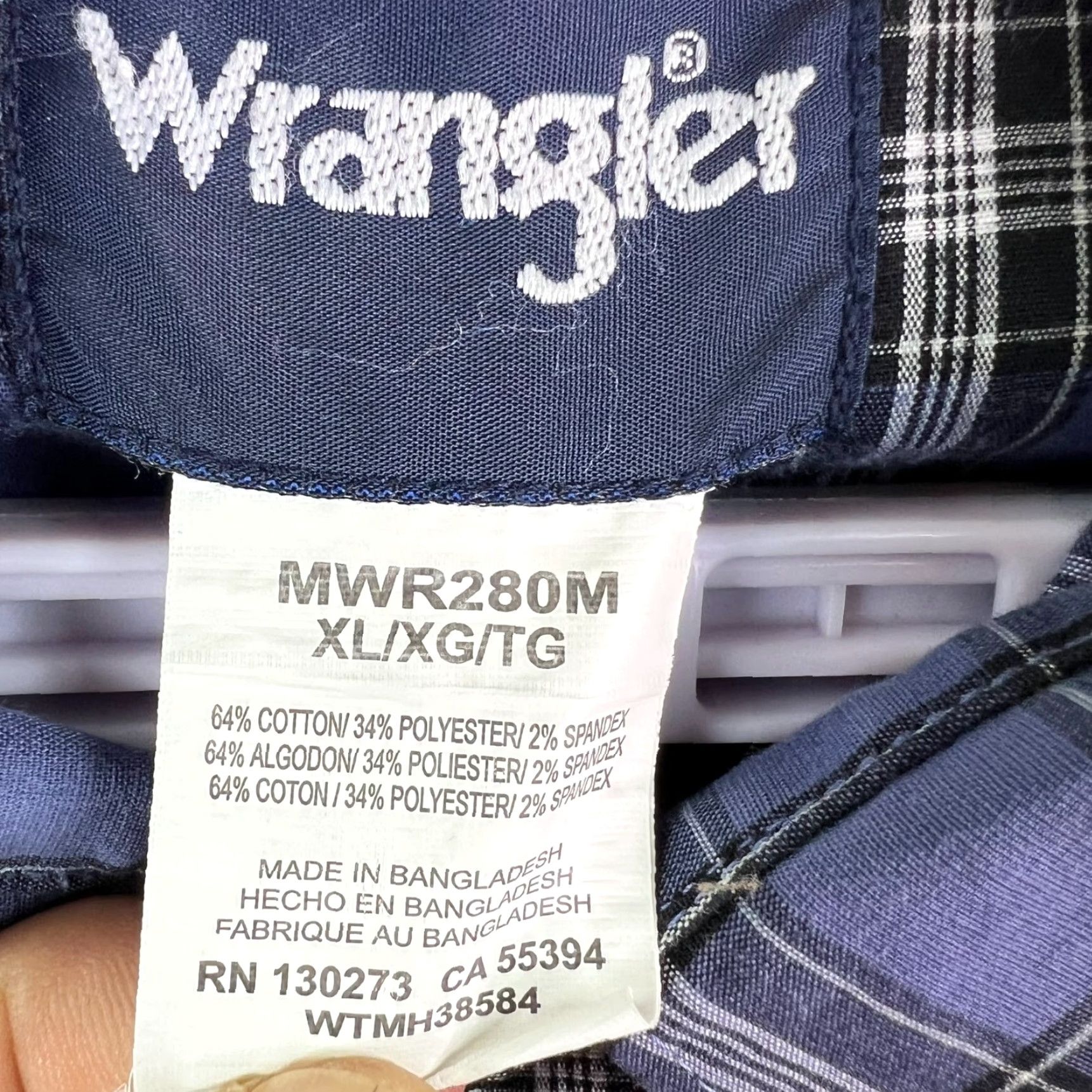 Wrangler Wrangler Shirt Plaid Blue XL Men Long Sleeve Button-Up Casual Western Size US XL / EU 56 / 4 - 4 Thumbnail