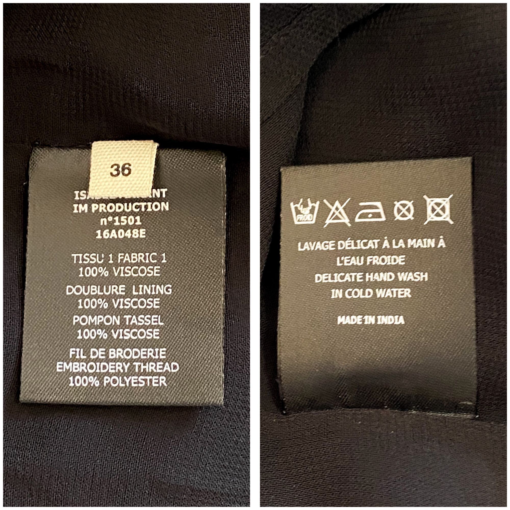 Isabel Marant Etoile ISABEL MARANT ETOILE Black Clara Dress with Embroideries and Size XS / US 0-2 / IT 36-38 - 4 Thumbnail