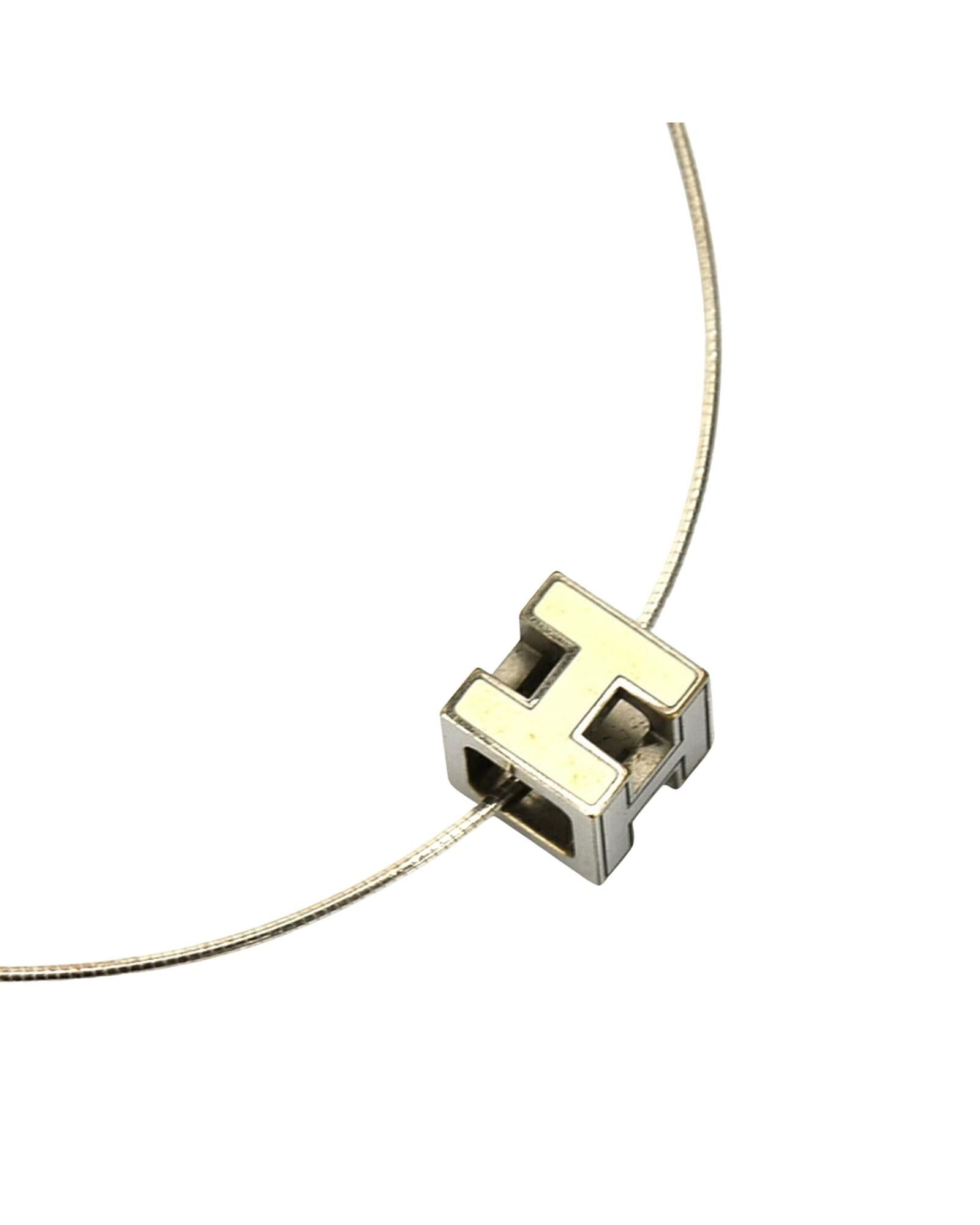 image of Hermes Cage Dh Pendant Necklace in White, Women's