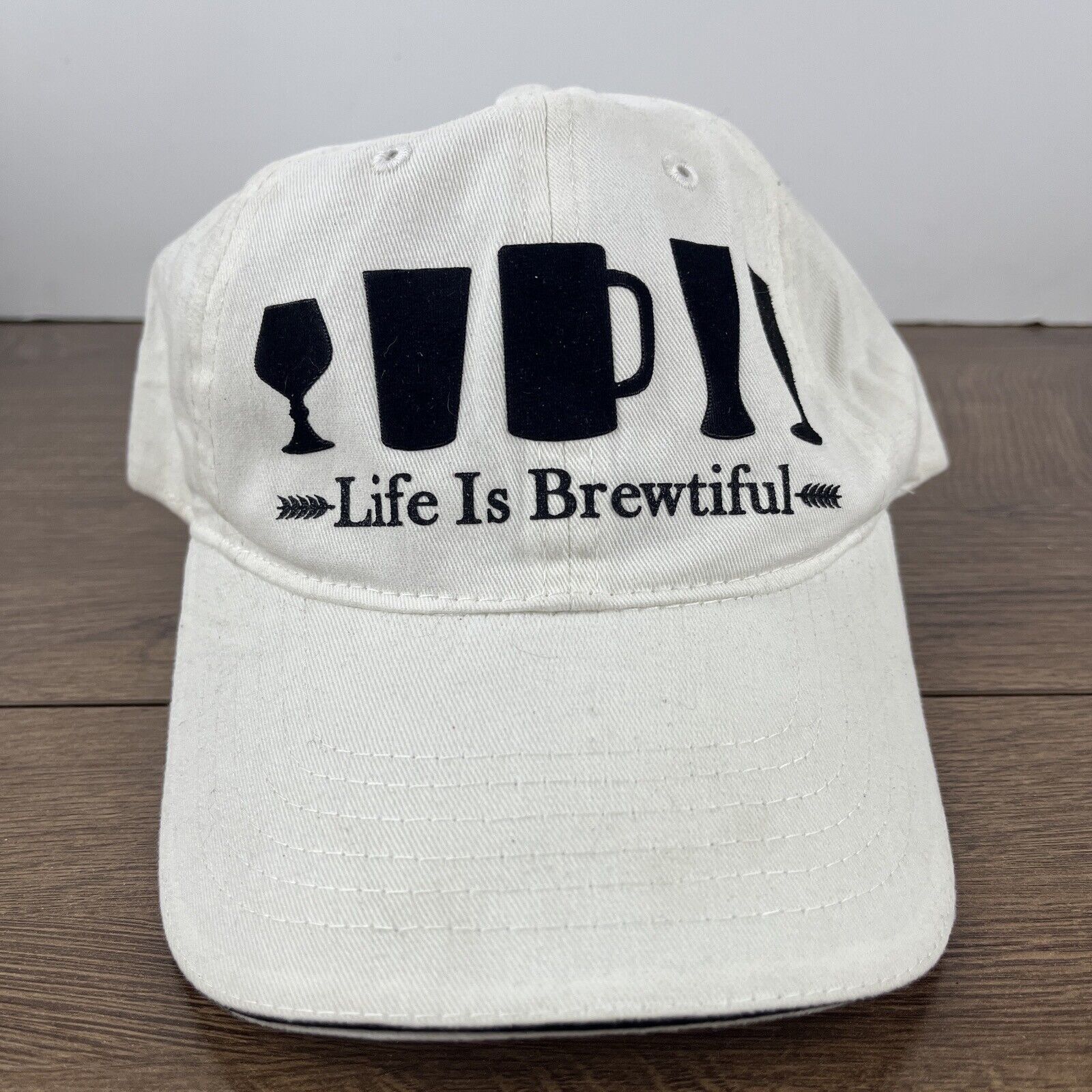 Other Life is Brewtiful Hat Brewtiful White Hat Adjustable Adult S Size ONE SIZE - 5 Thumbnail