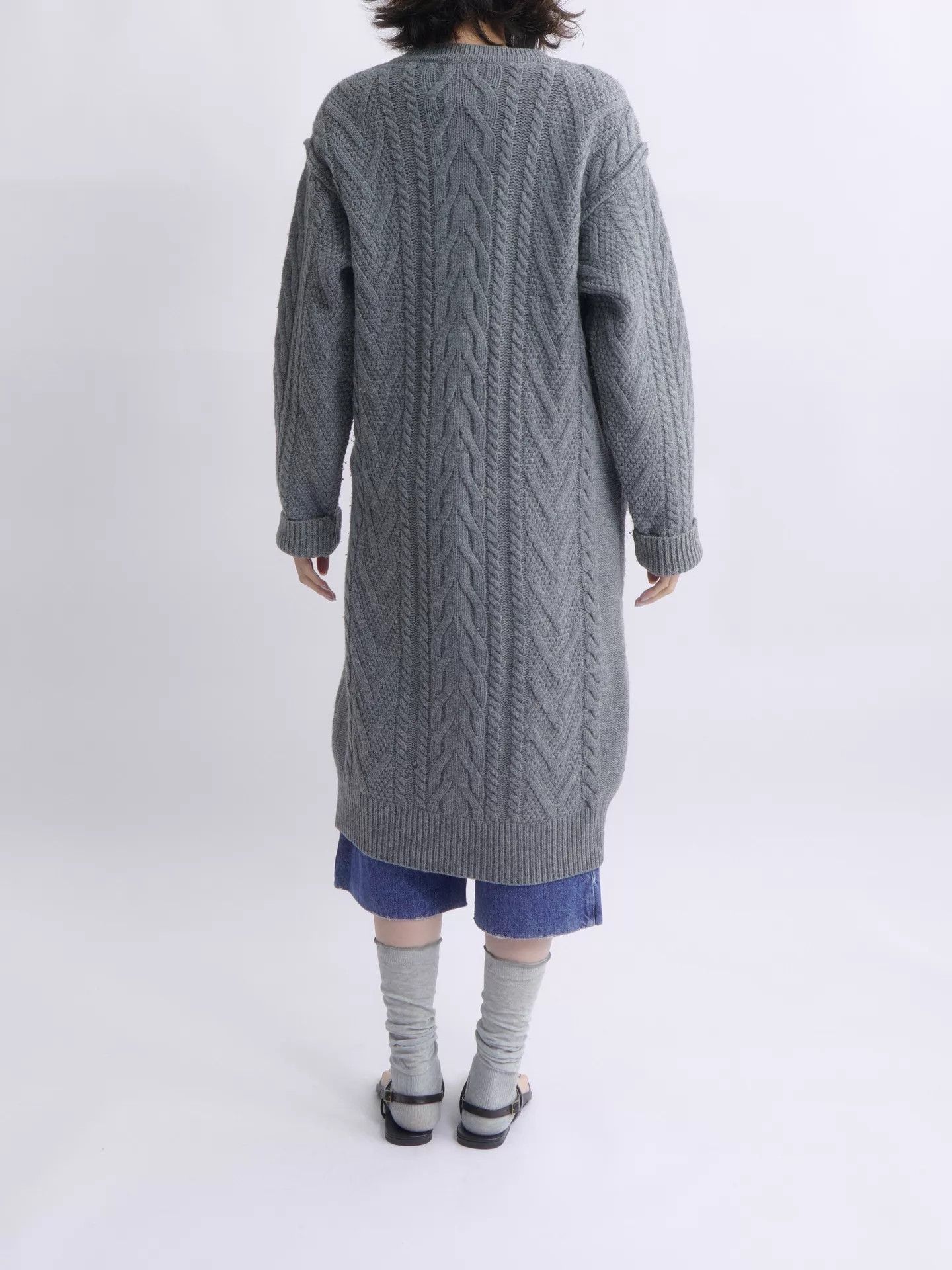 Chloe CHLOE by Phoebe Philo 04AW Gray Chunky Knit Long Cardigan Size XS / US 0-2 / IT 36-38 - 7 Thumbnail