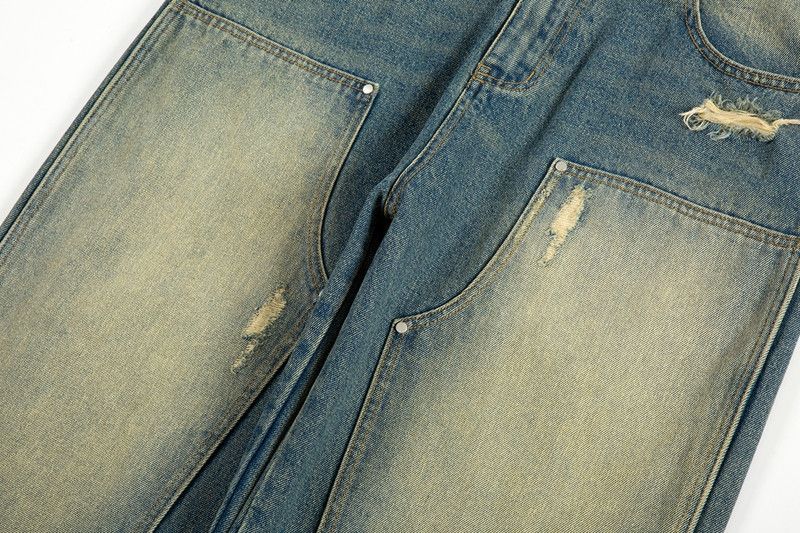 Jean × Vintage Vintage Washed Hole Wide Leg Logging Jeans Size US 36 / EU 52 - 8 Thumbnail
