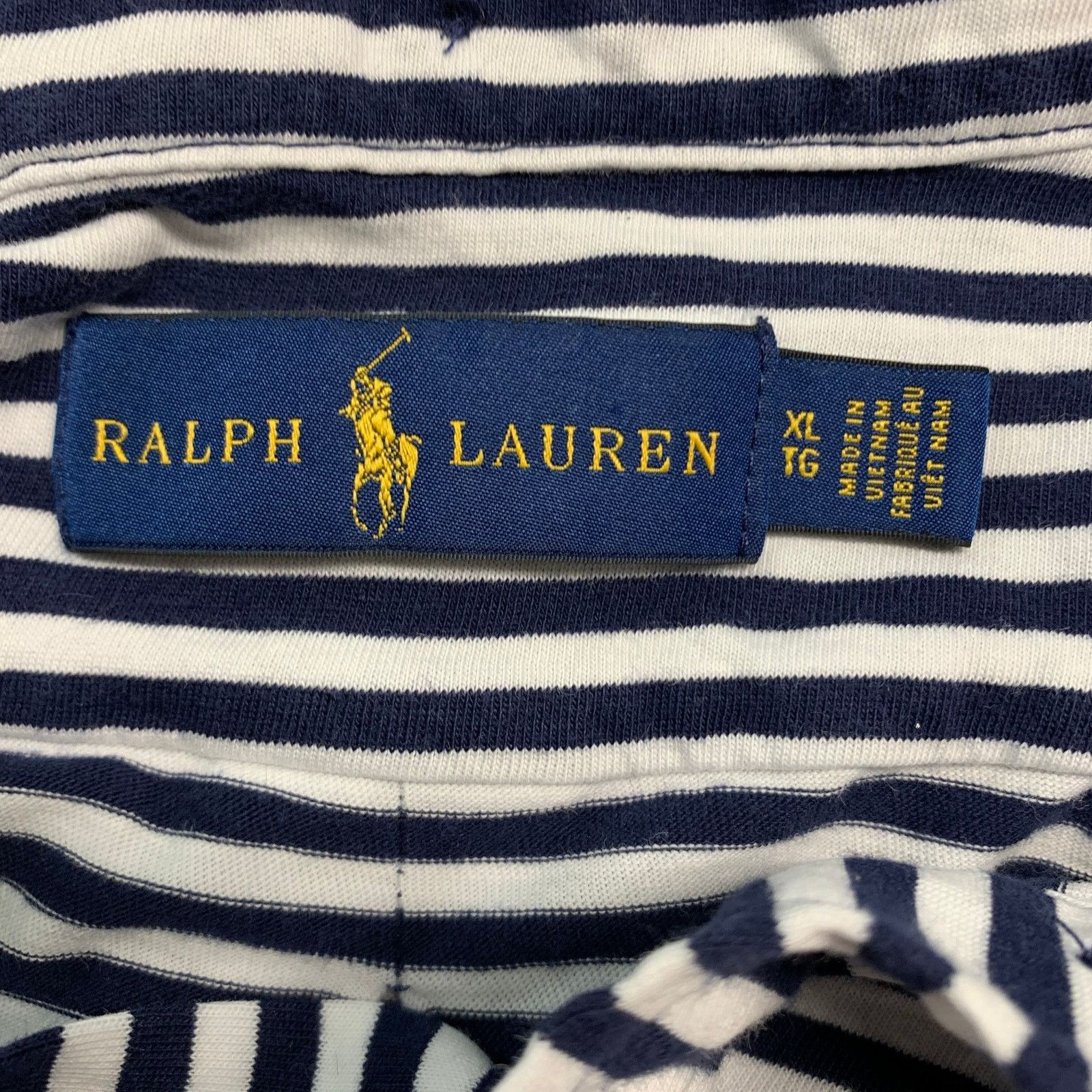 Ralph Lauren Size XL Navy White Stripe Cotton Short Sleeve Polo Size US XL / EU 56 / 4 - 5 Thumbnail