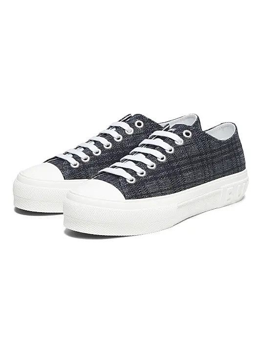 Burberry os11x0226 Jack Check Denim Low-Top Sneakers In Indigo Denim Size US 9 / EU 42 - 2 Thumbnail