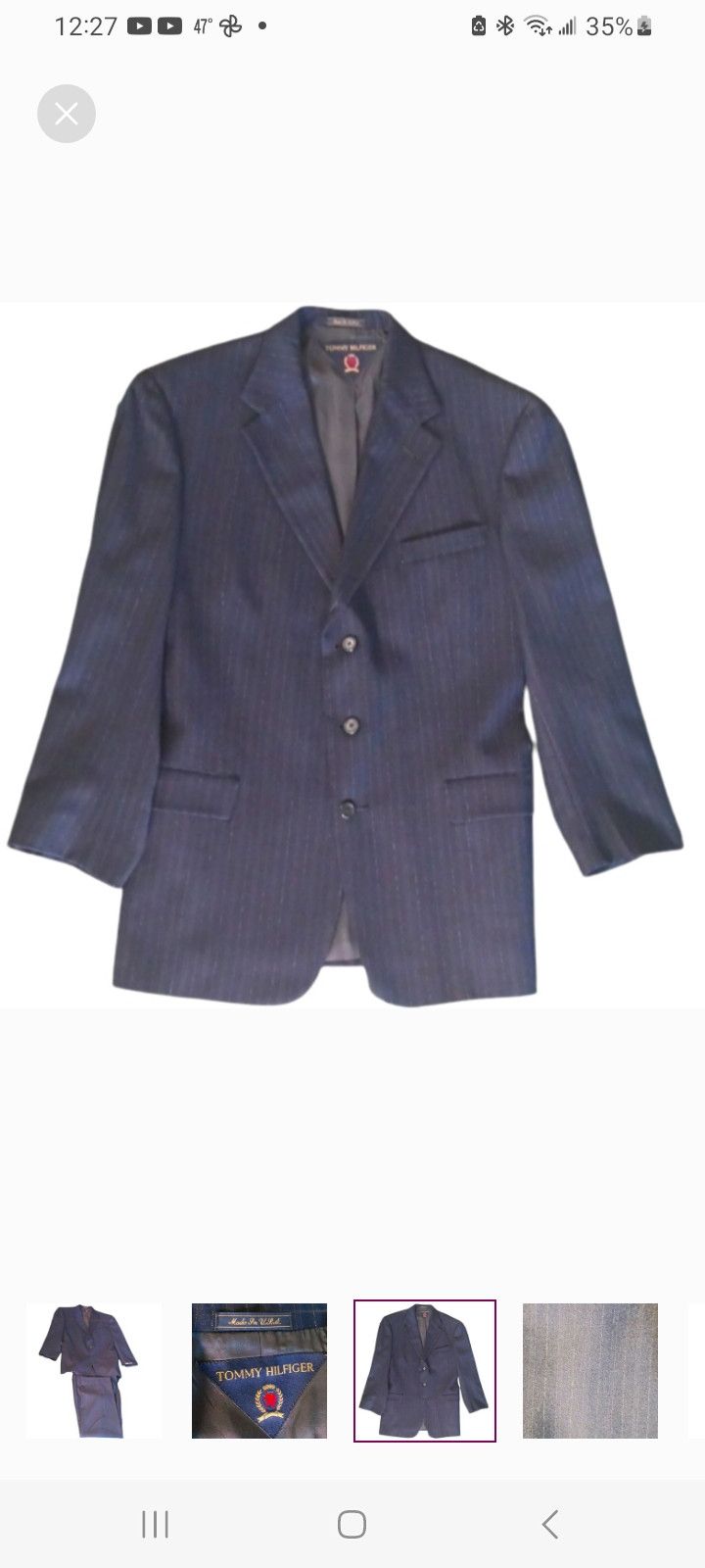 Tommy Hilfiger Vintage Tommy Hilfiger Pinstripe Suit Expressed via BELK Size 42R - 4 Thumbnail