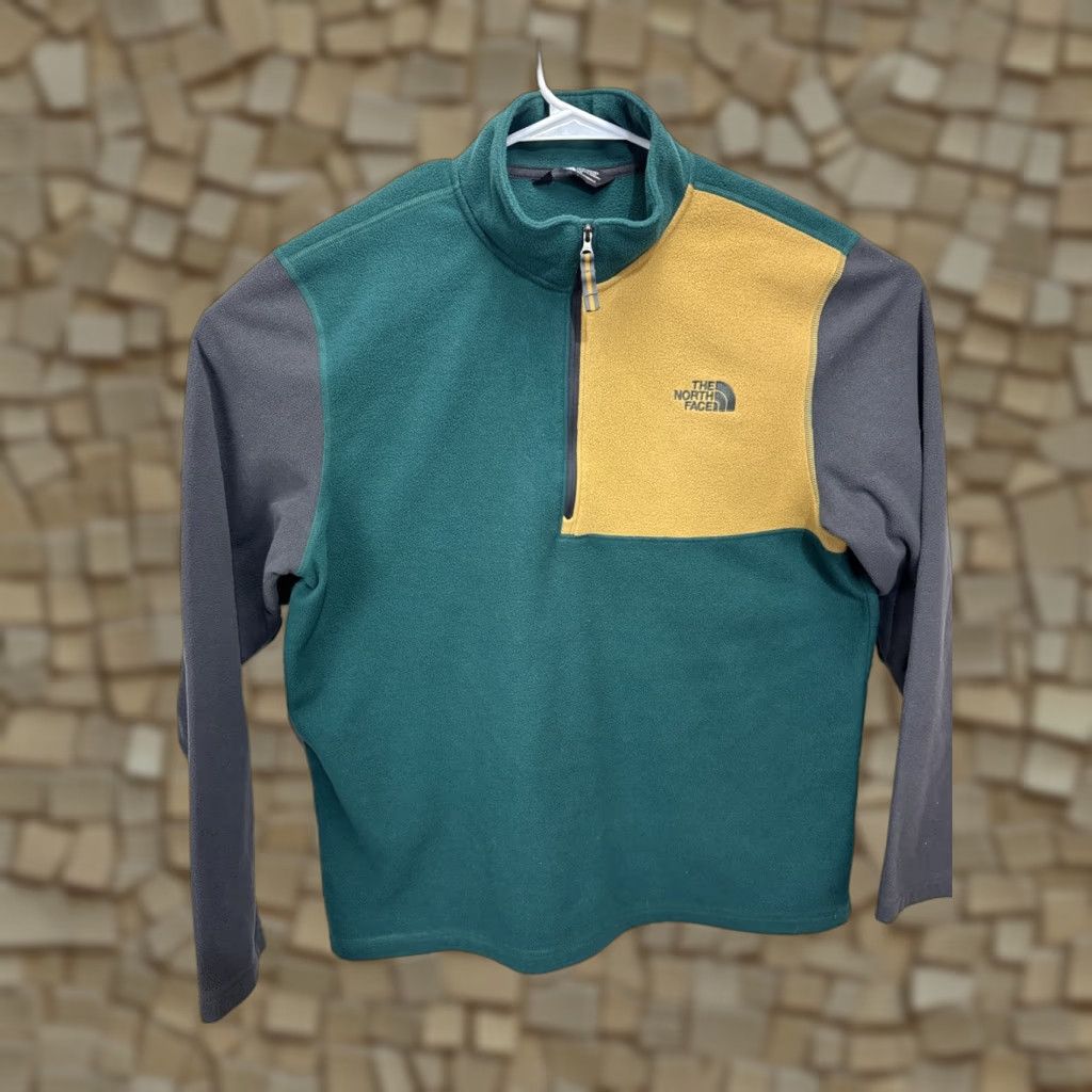 The North Face The North Face Fleece Sweater Men L Gray Green Colorblock 1/4 Pullover Color Block Size US L / EU 52-54 / 3 - 1 Thumbnail